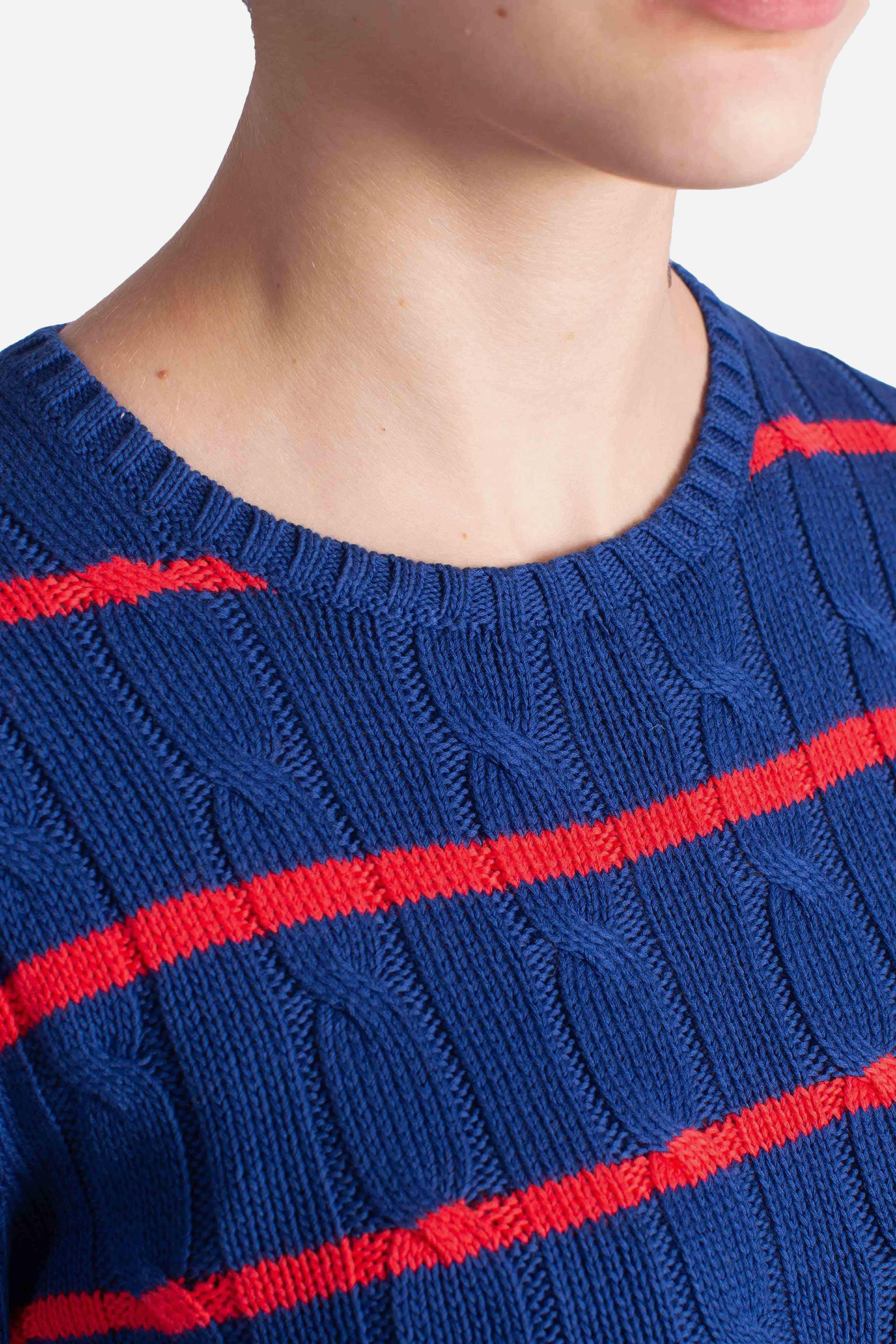 Maglia a righe in cotone a trecce 211972119001 POLO RALPH LAUREN