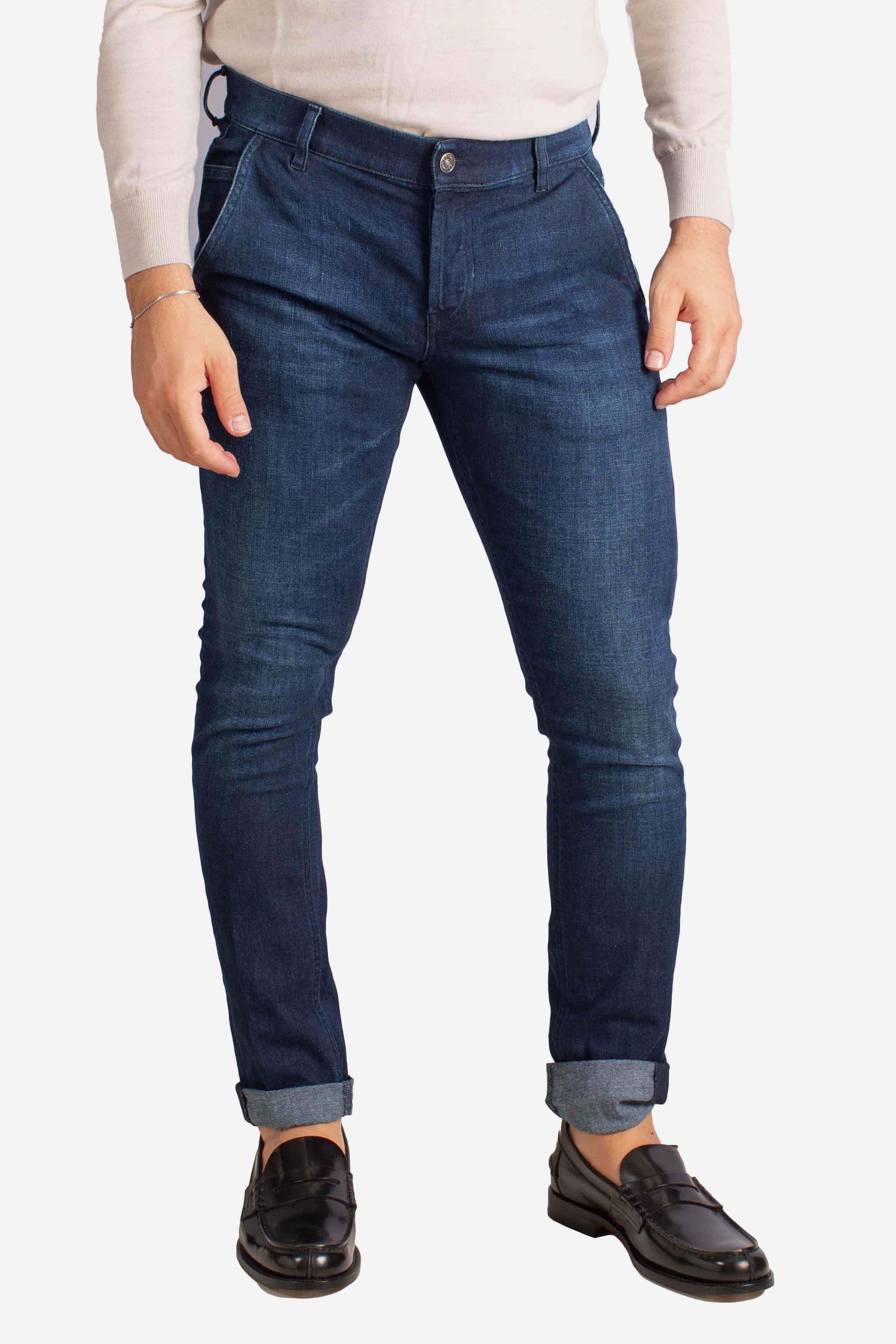 Jeans Slim Fit in blu Denim scuro Stretch tasche america UP439DS0345ULG8800 DONDUP