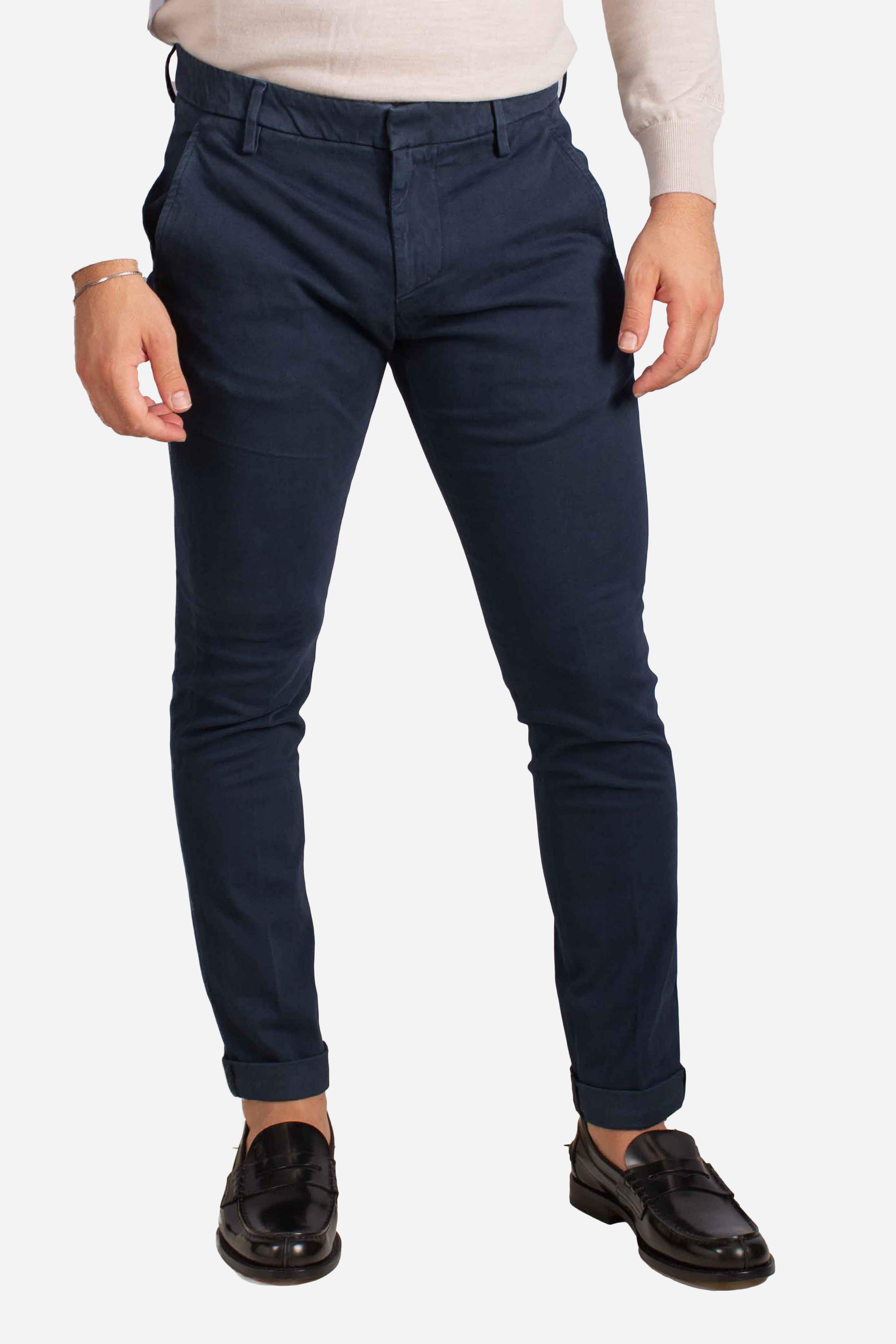 Pantaloni Slim Fit in Cotone Stretch blu UP235RSE032U890 DONDUP