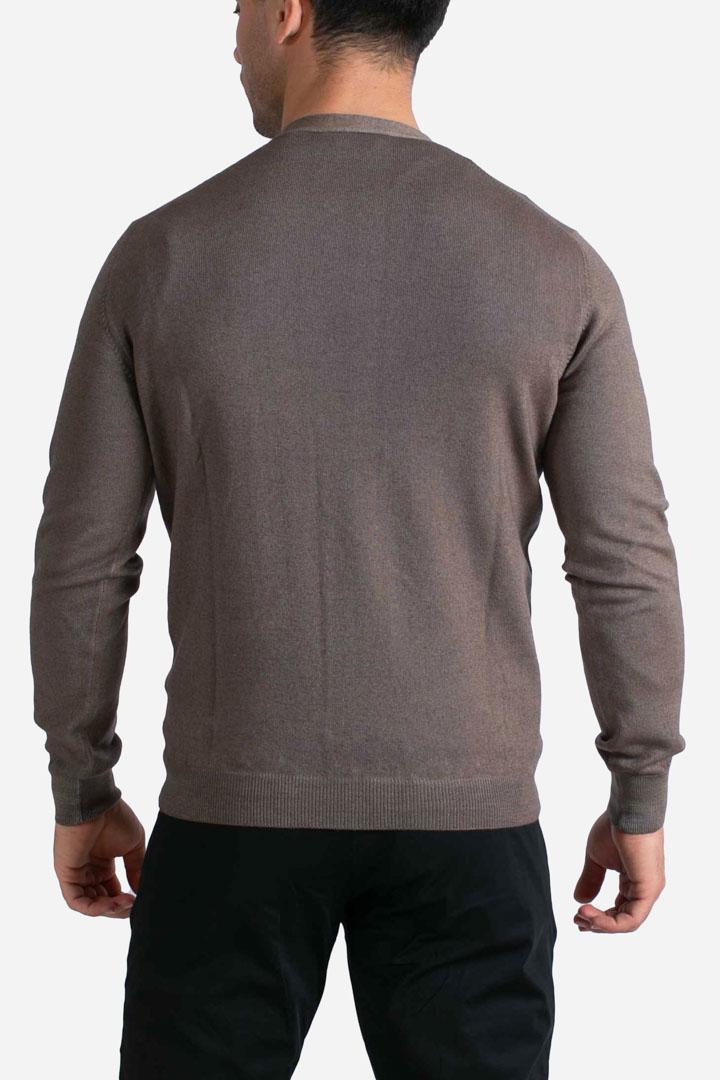 Maglia cardigan con bottoni in lana vergine extrafine tortora scuro 5810122793012 GRAN SASSO