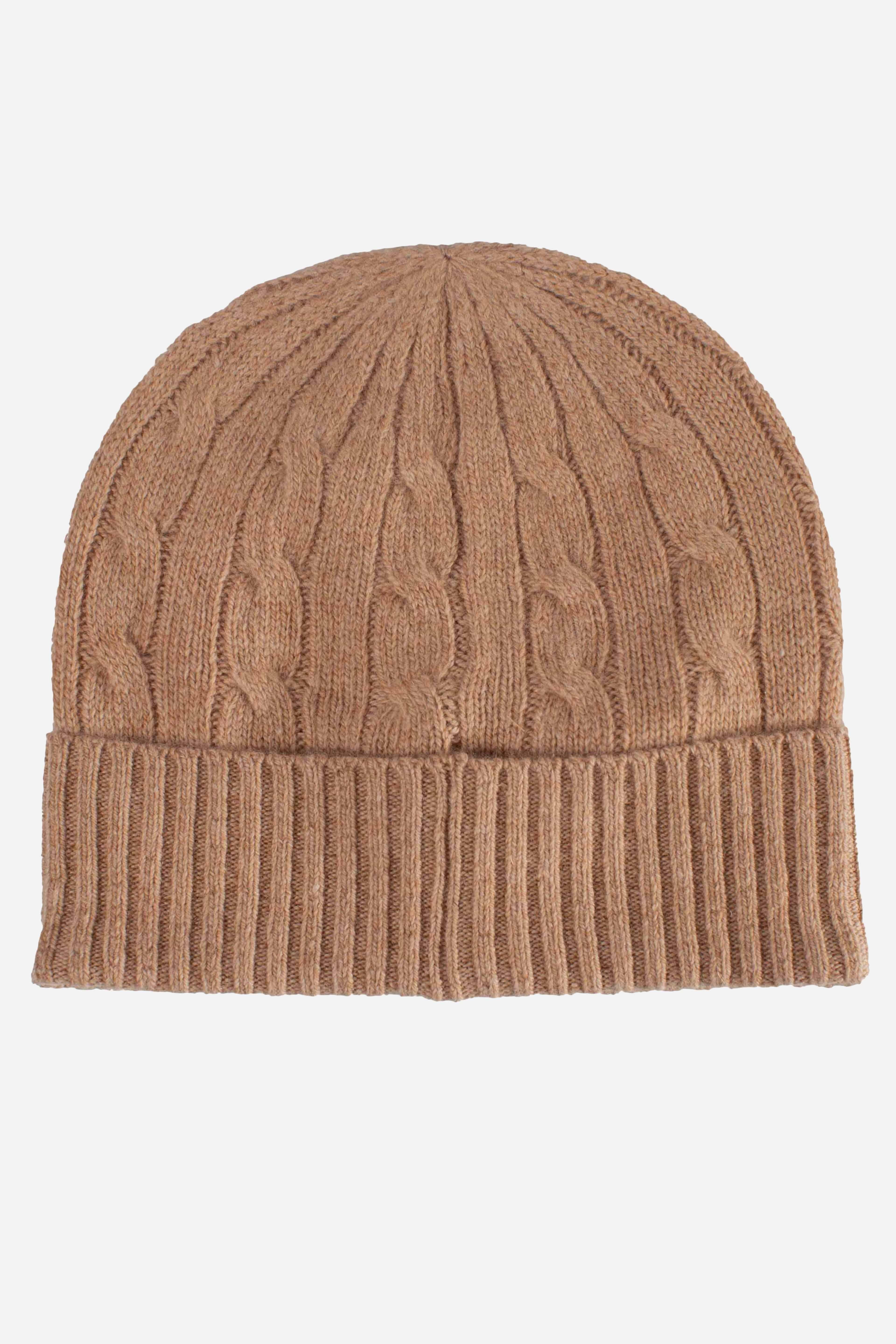 Berretto in lana e cashmere a trecce camel 455981442004 POLO RALPH LAUREN