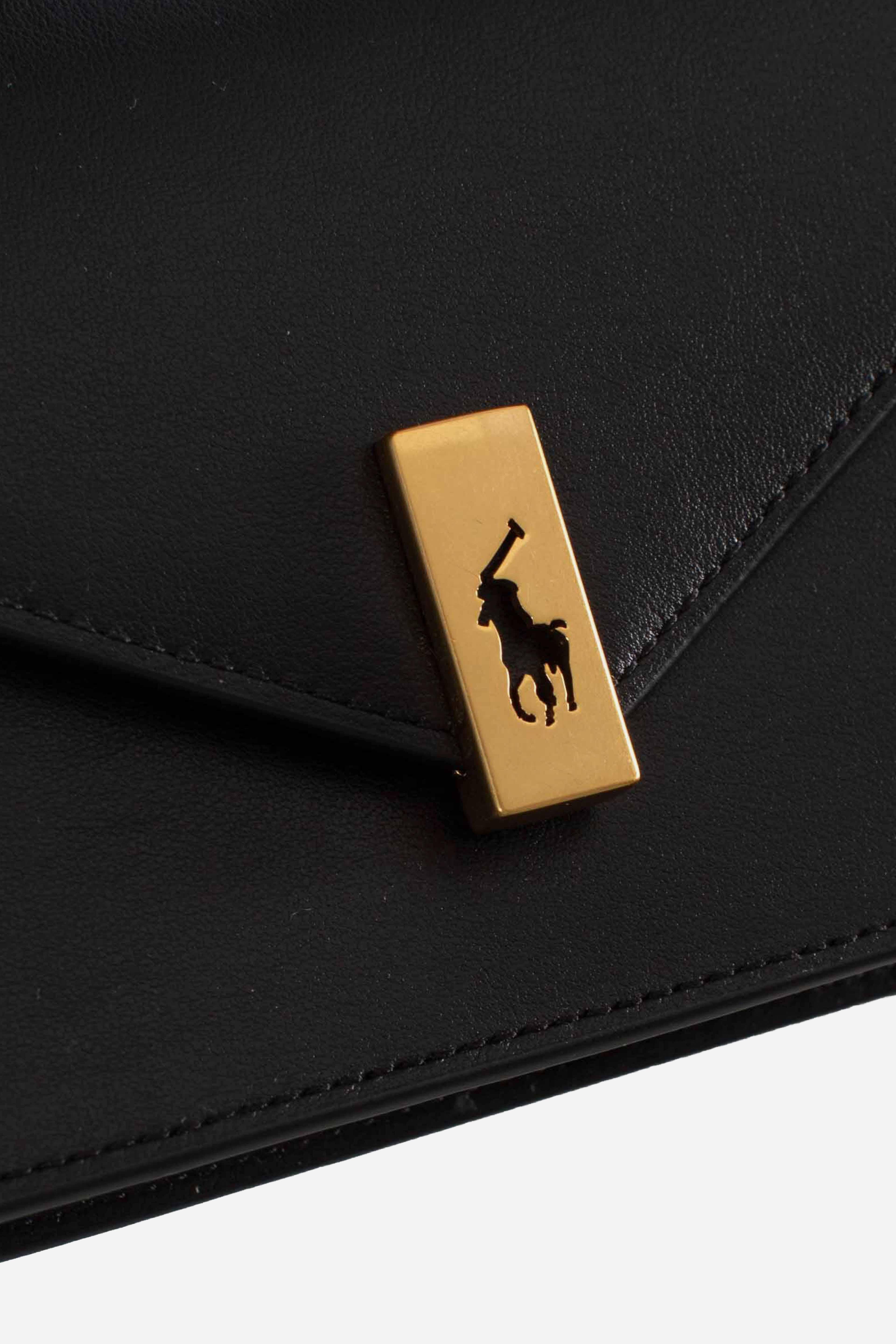 Borsa portafoglio Polo ID pelle e catena black 427961946001 POLO RALPH LAUREN