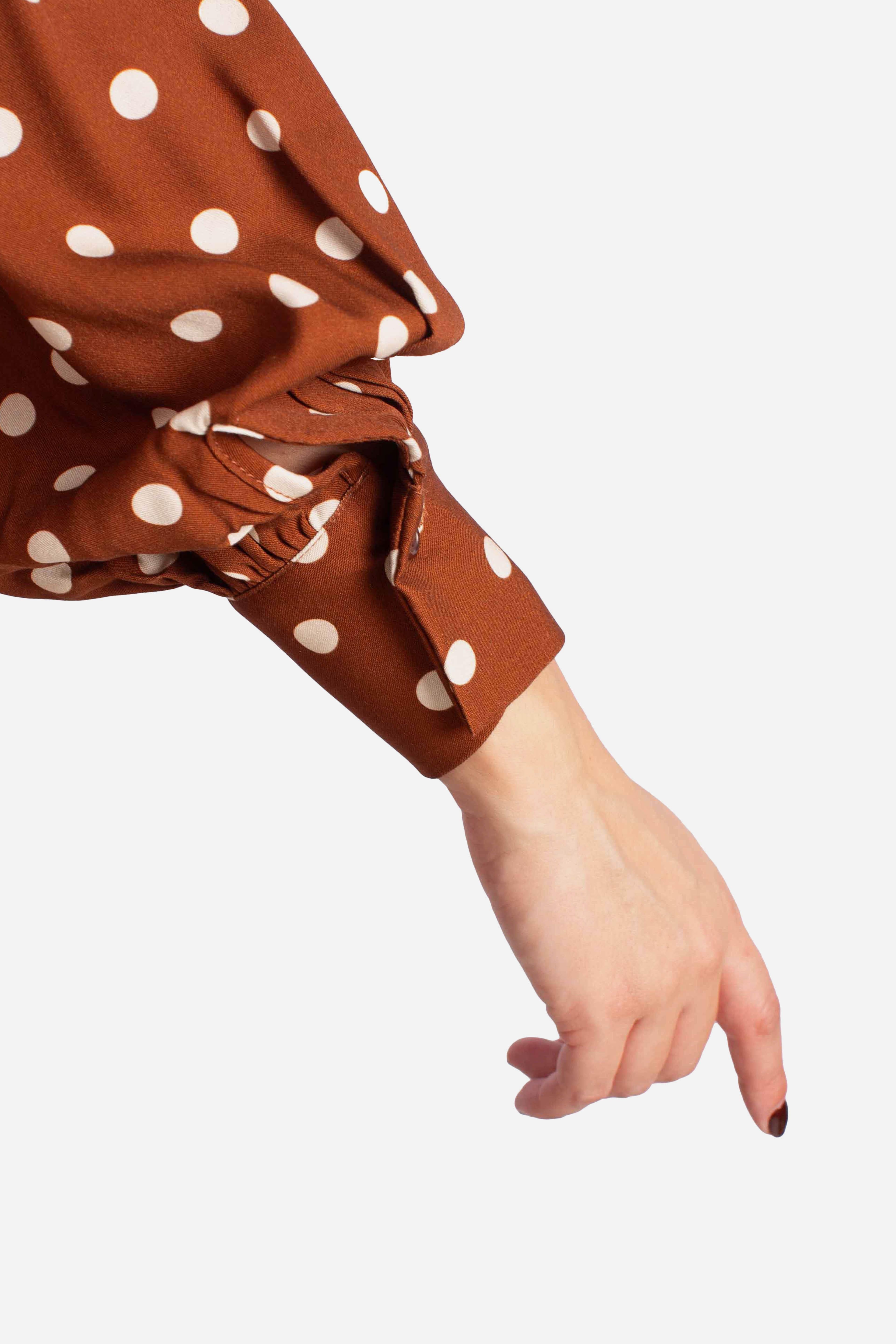 Camicia a pois con fiocco CFA4YDFA1811 DIXIE