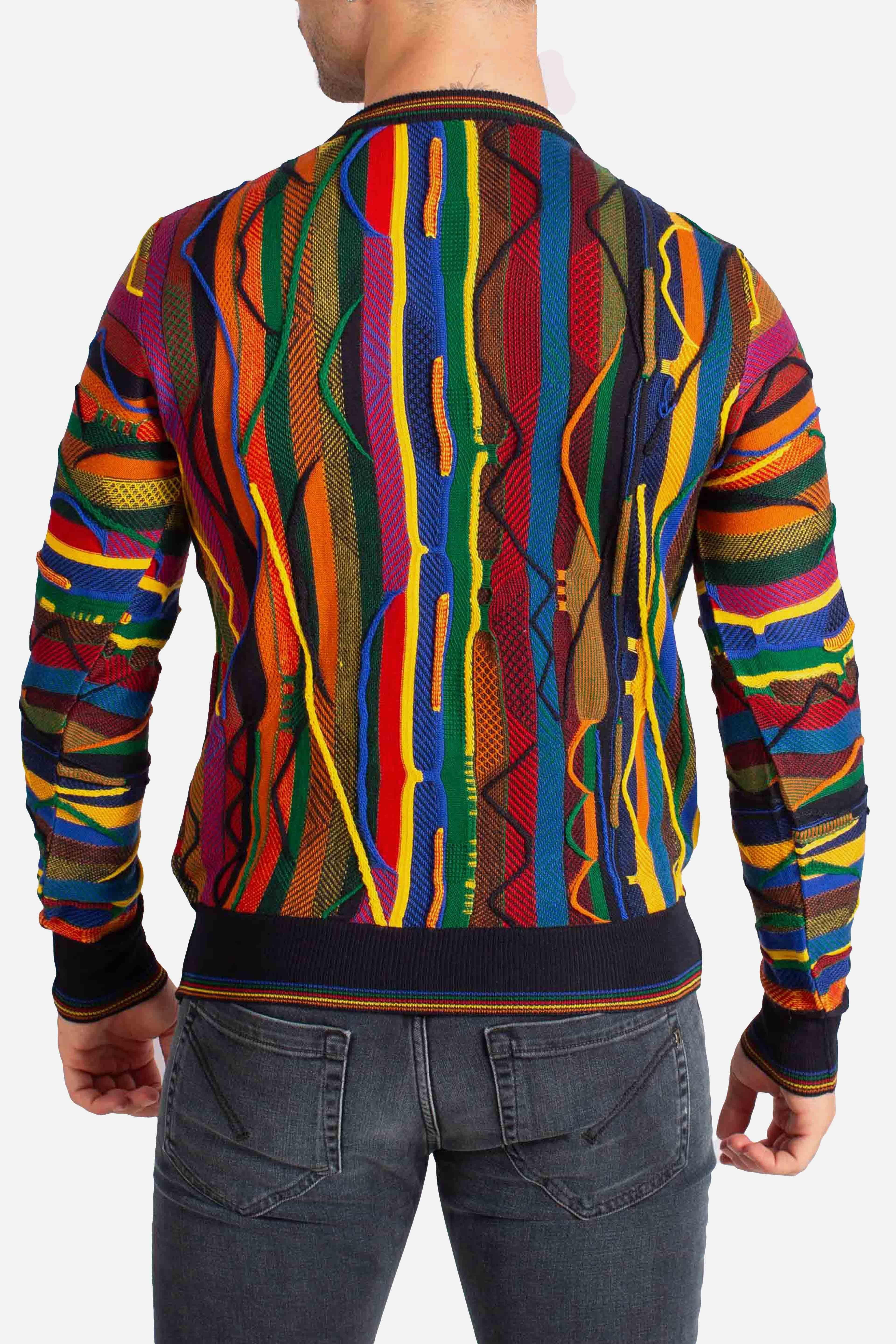 Maglia Uomo Multicolor a Righe Tridimensionali 32090910G0992 LORENZONI