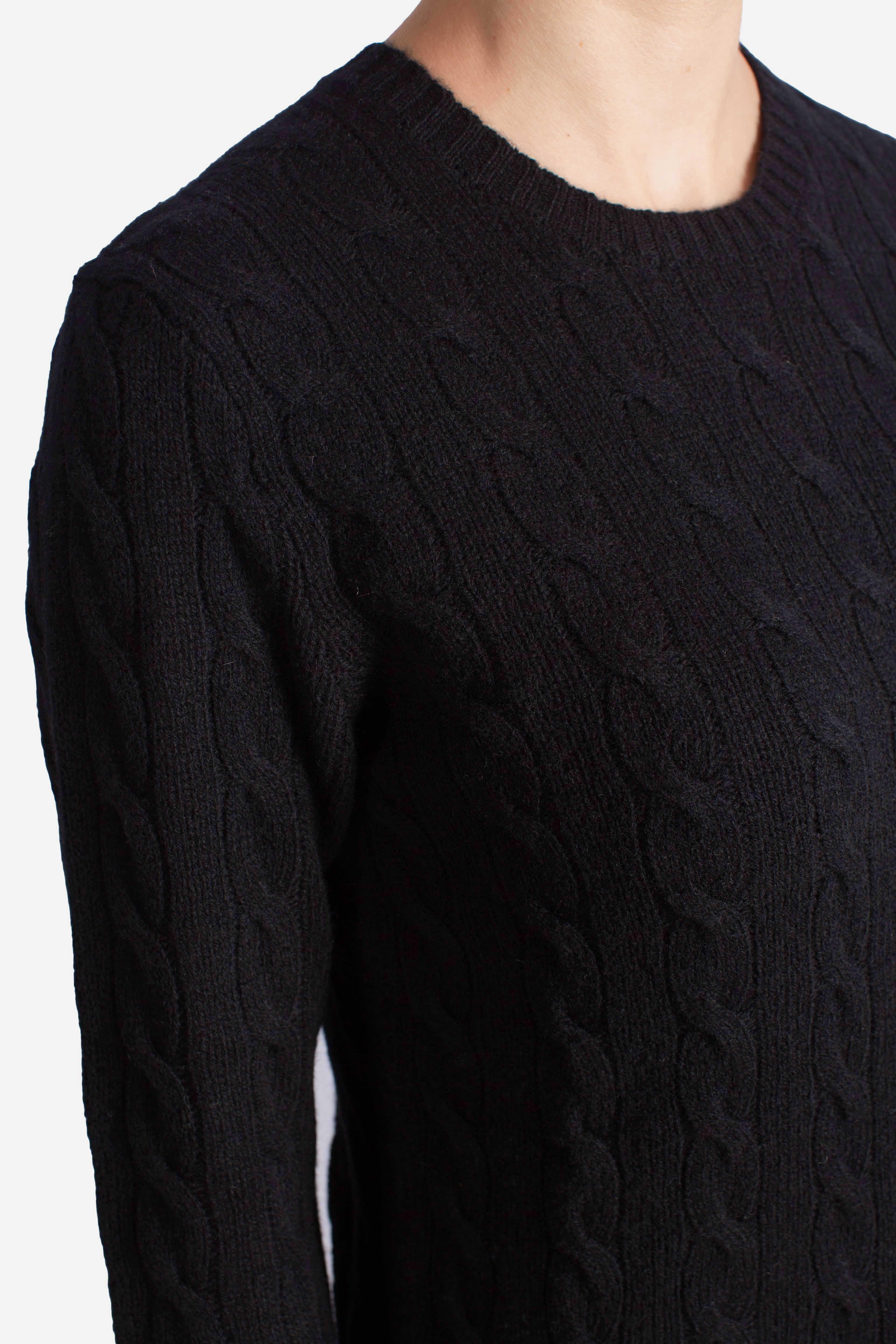 Girocollo in lana e cashmere a trecce black 211971865005 POLO RALPH LAUREN