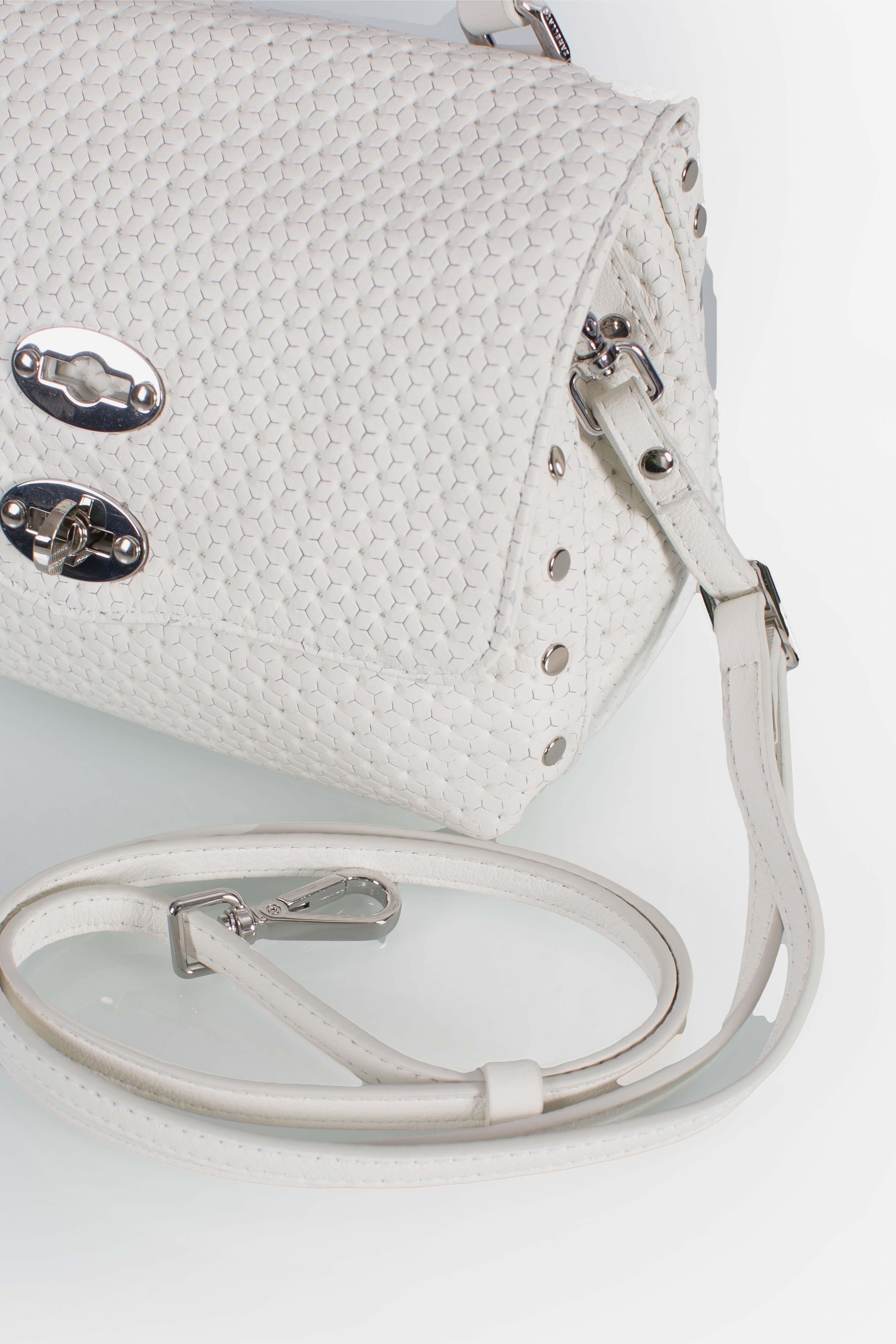 Borsa Postina Baby effetto intrecciato white cima 0680102190000BZ1170 ZANELLATO