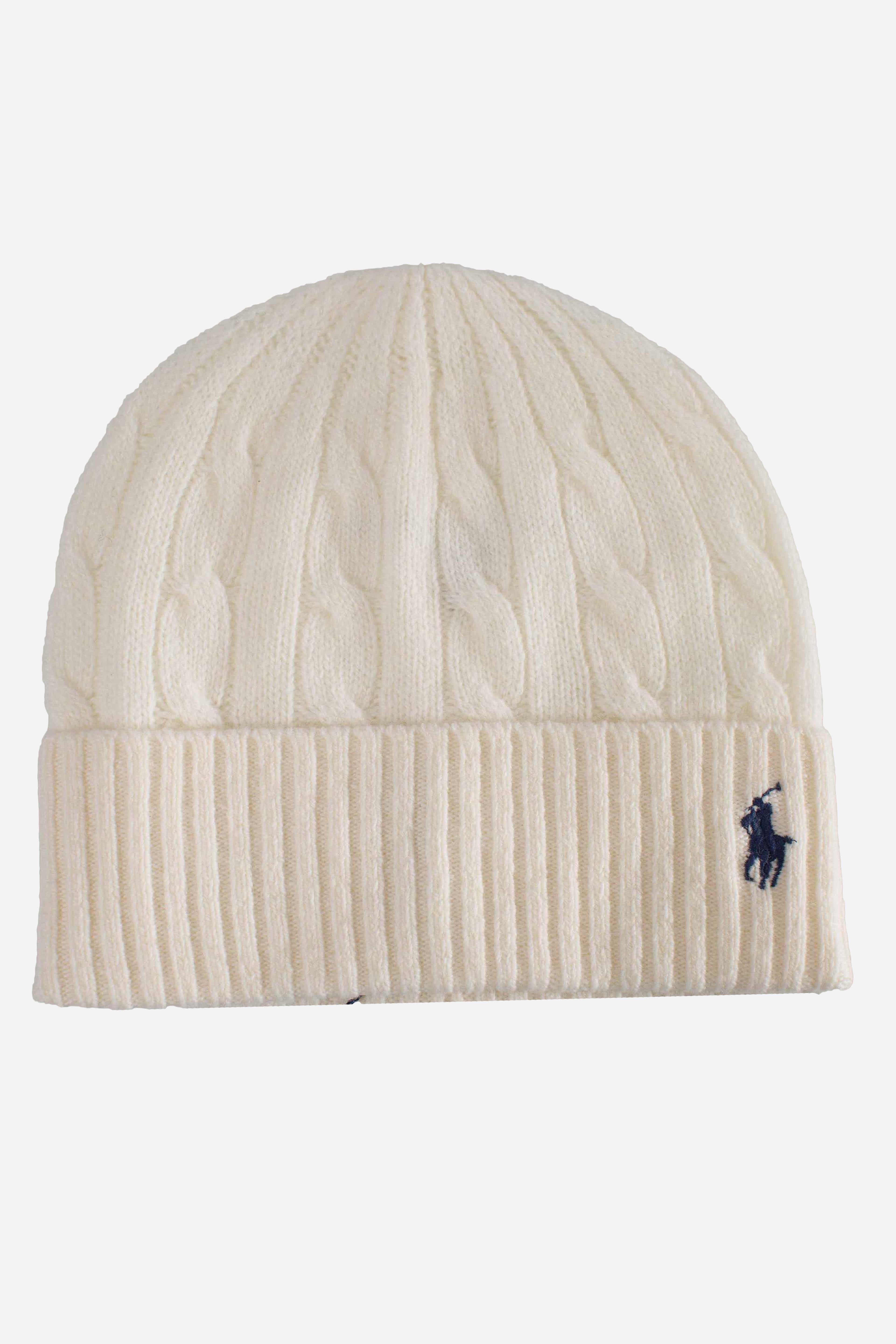 Berretto in lana e cashmere a trecce white 455981442003 POLO RALPH LAUREN
