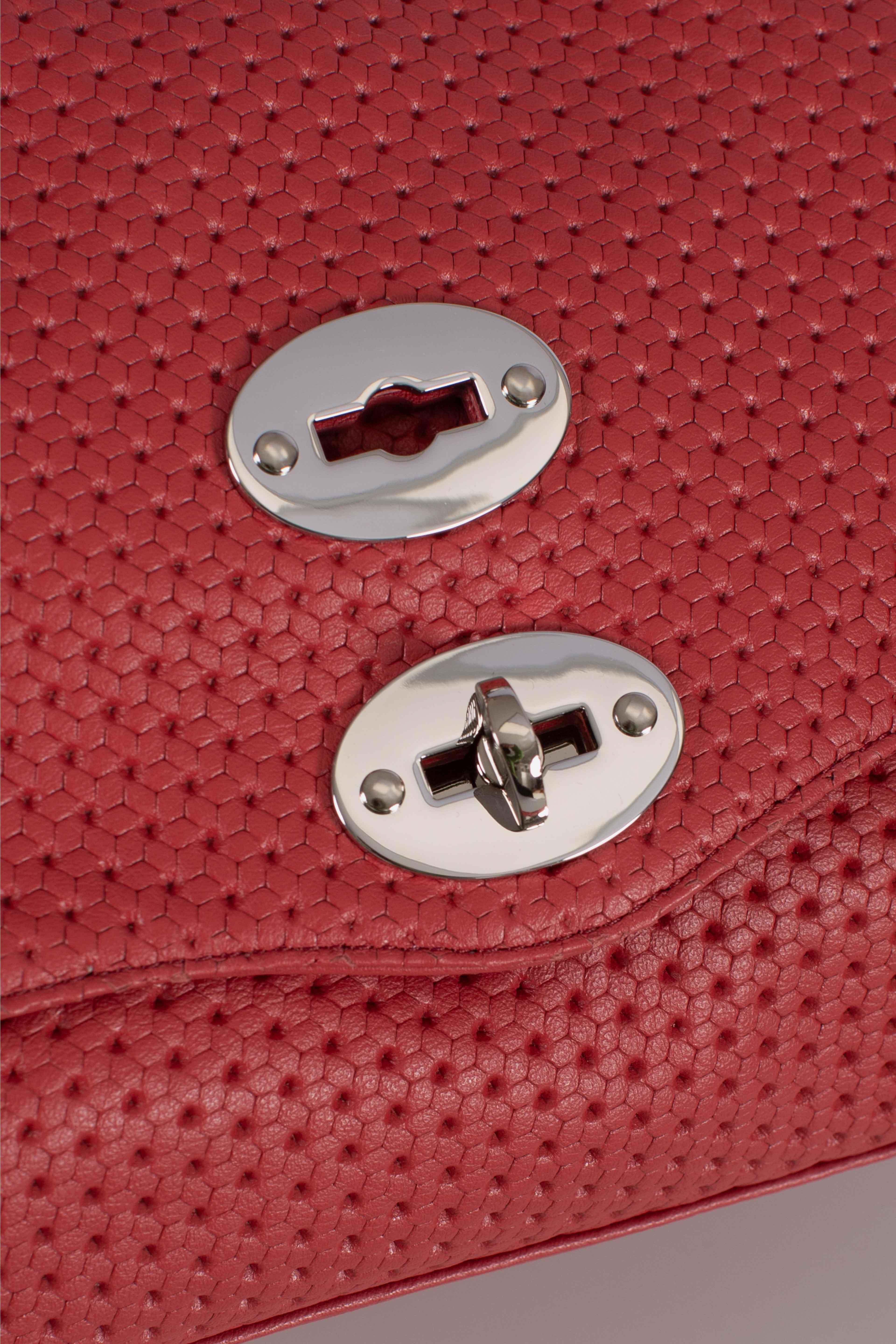 Borsa Postina S effetto intrecciato red tango 0680102190000SZ0994 ZANELLATO