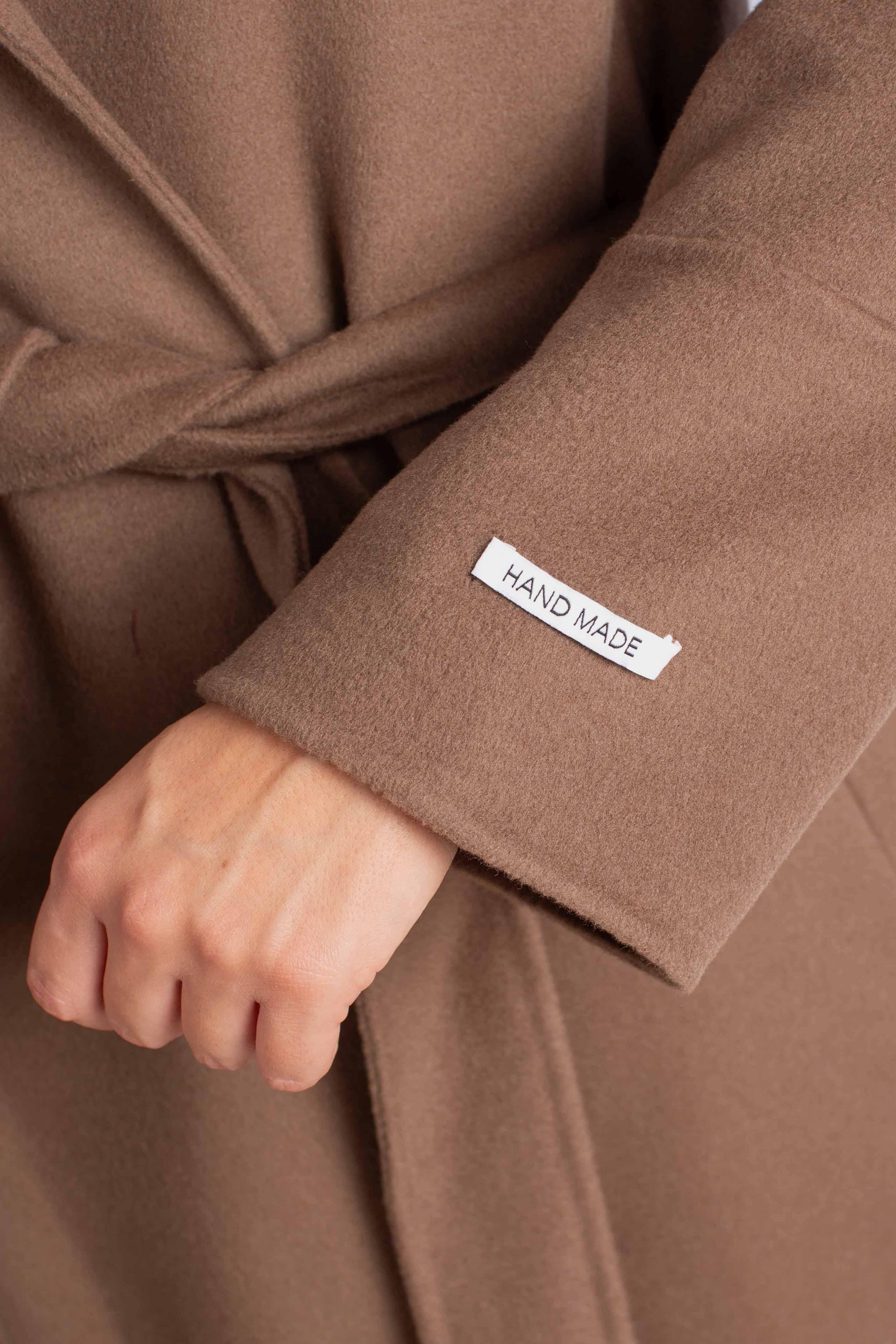 Cappotto lungo con cappuccio e cintura cammello K330Y006A1806 DIXIE