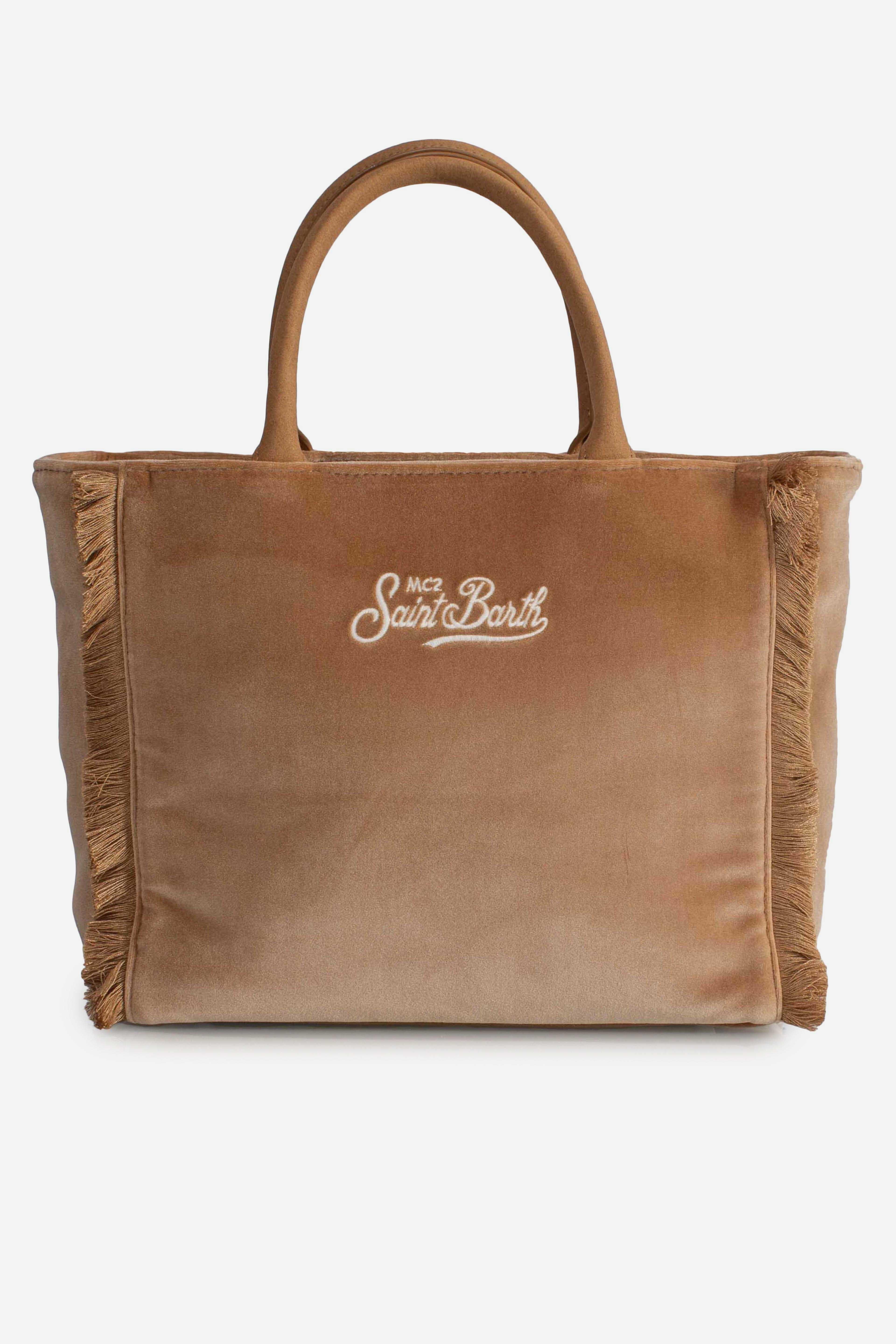 Borsa Colette velvet Dreaming of Saint Barth Winter Paradise beige COL003800296I MC2 SAINT BARTH