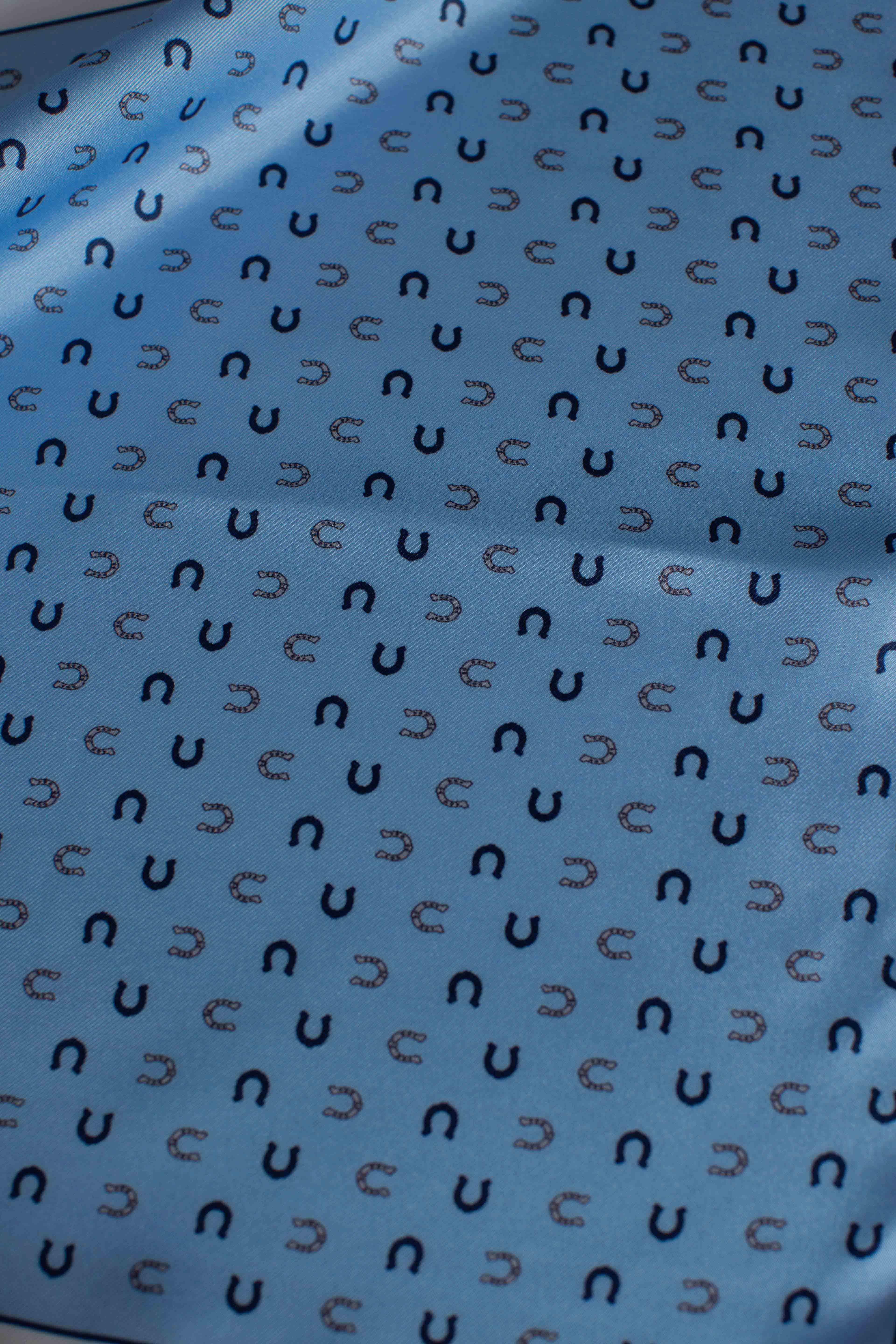 Pochette in seta stampa dandy ferro azzurro FERROC4 FEFE'