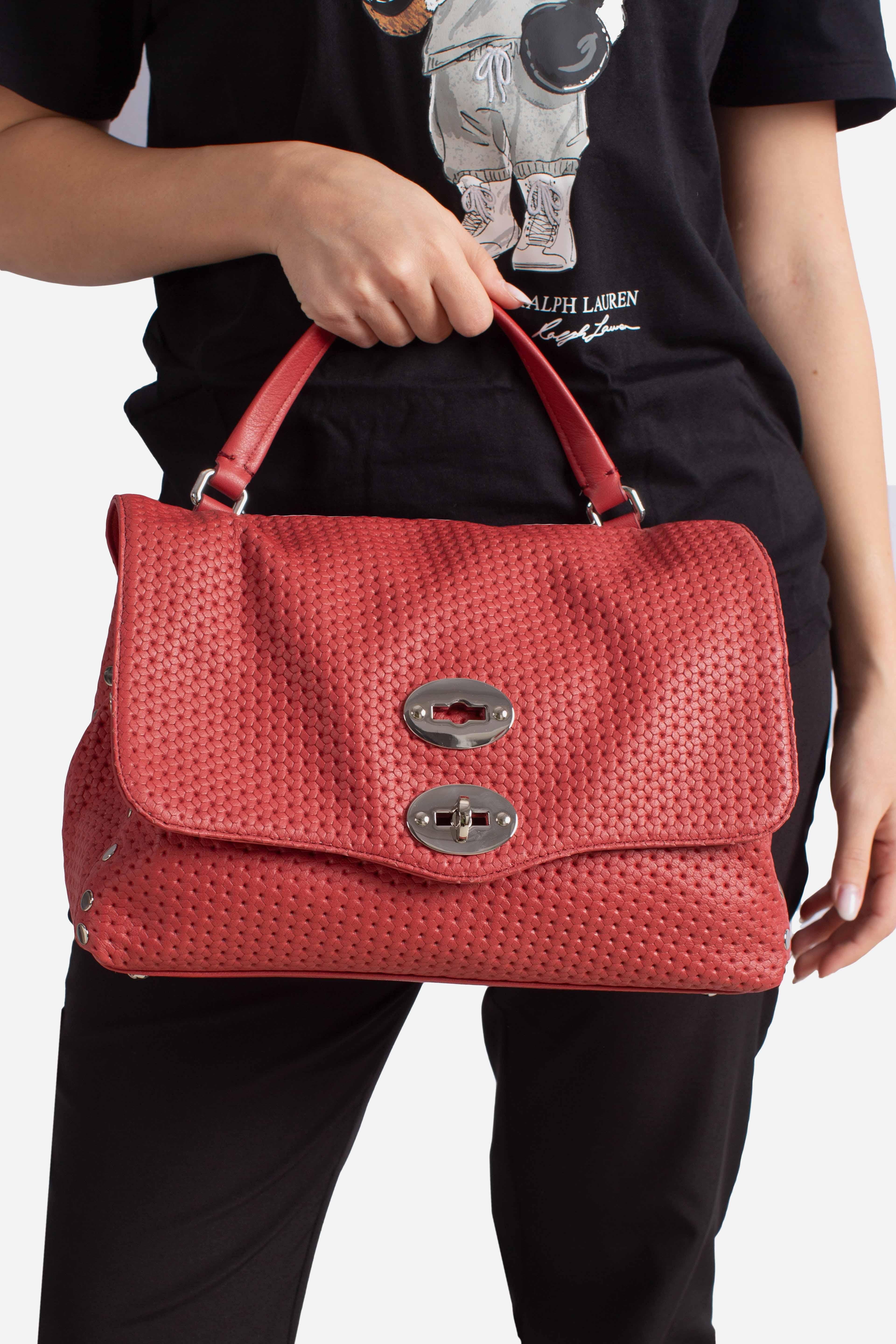 Borsa Postina S effetto intrecciato red tango 0680102190000SZ0994 ZANELLATO