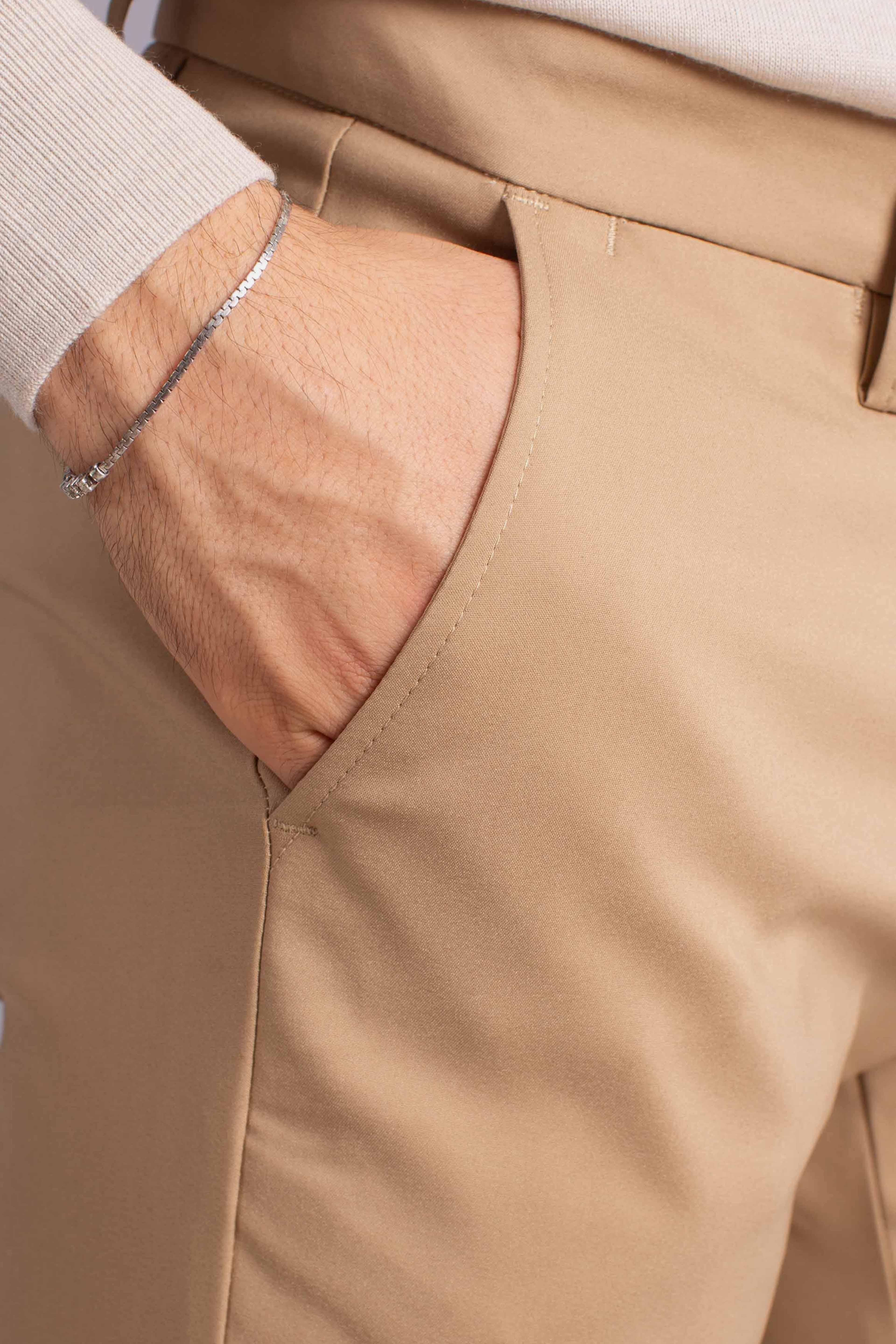 Pantalone in tessuto tecnico cacao NAPOLI126033CACAO ERNYS