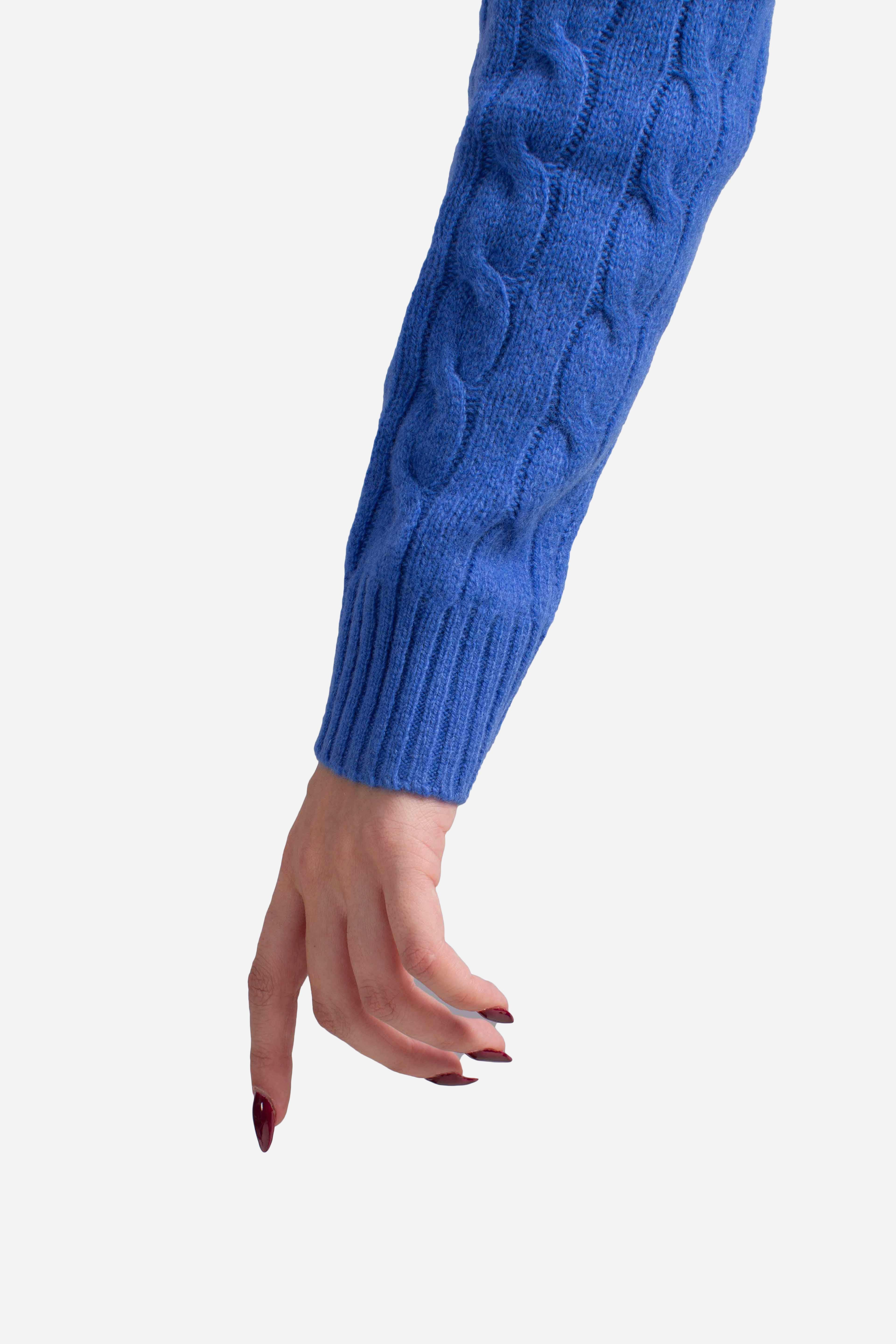 Girocollo in lana e cashmere a trecce blue 211971865006 POLO RALPH LAUREN