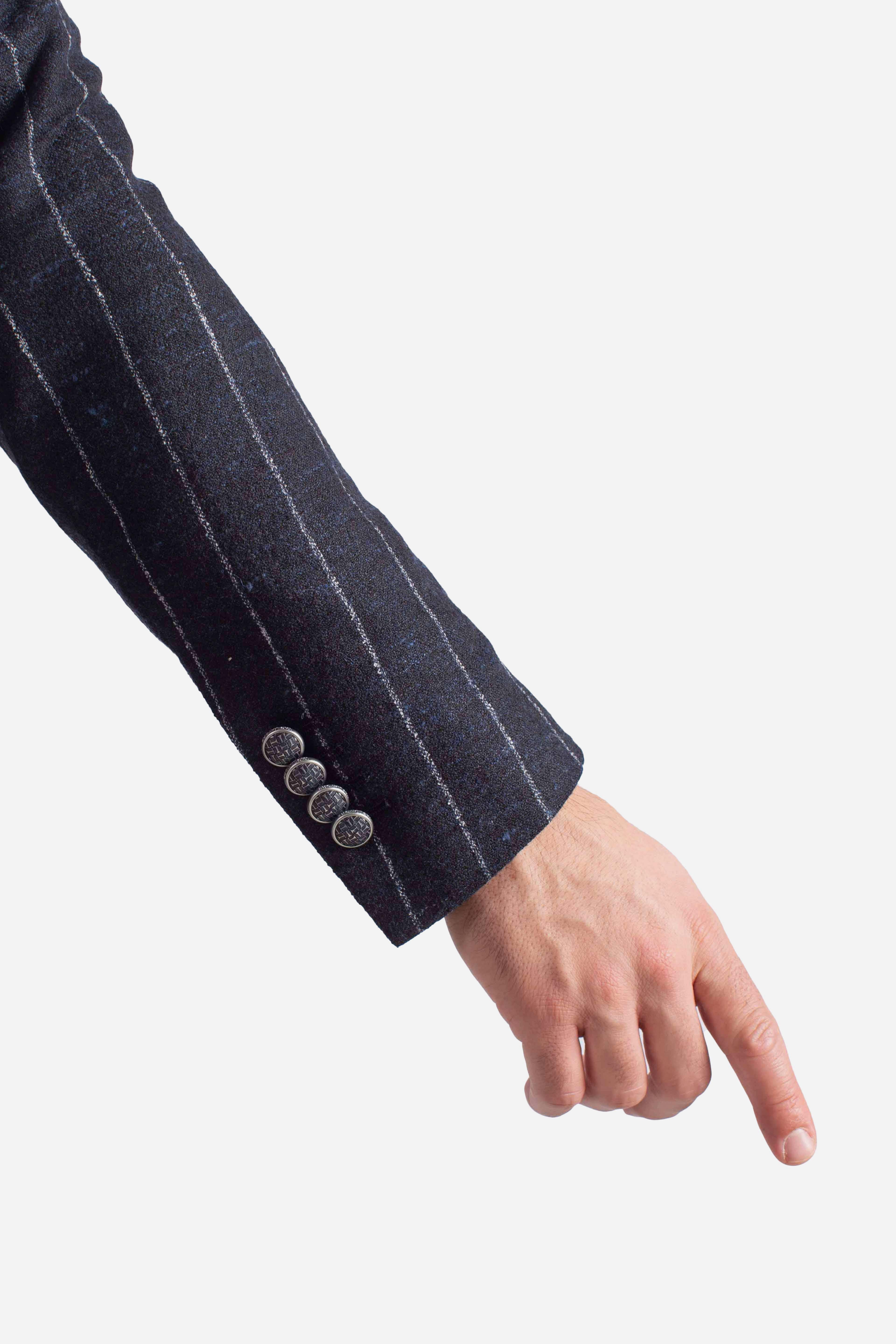 Giacca doppiopetto gessata blu 1SMC20K850012B3263 TAGLIATORE