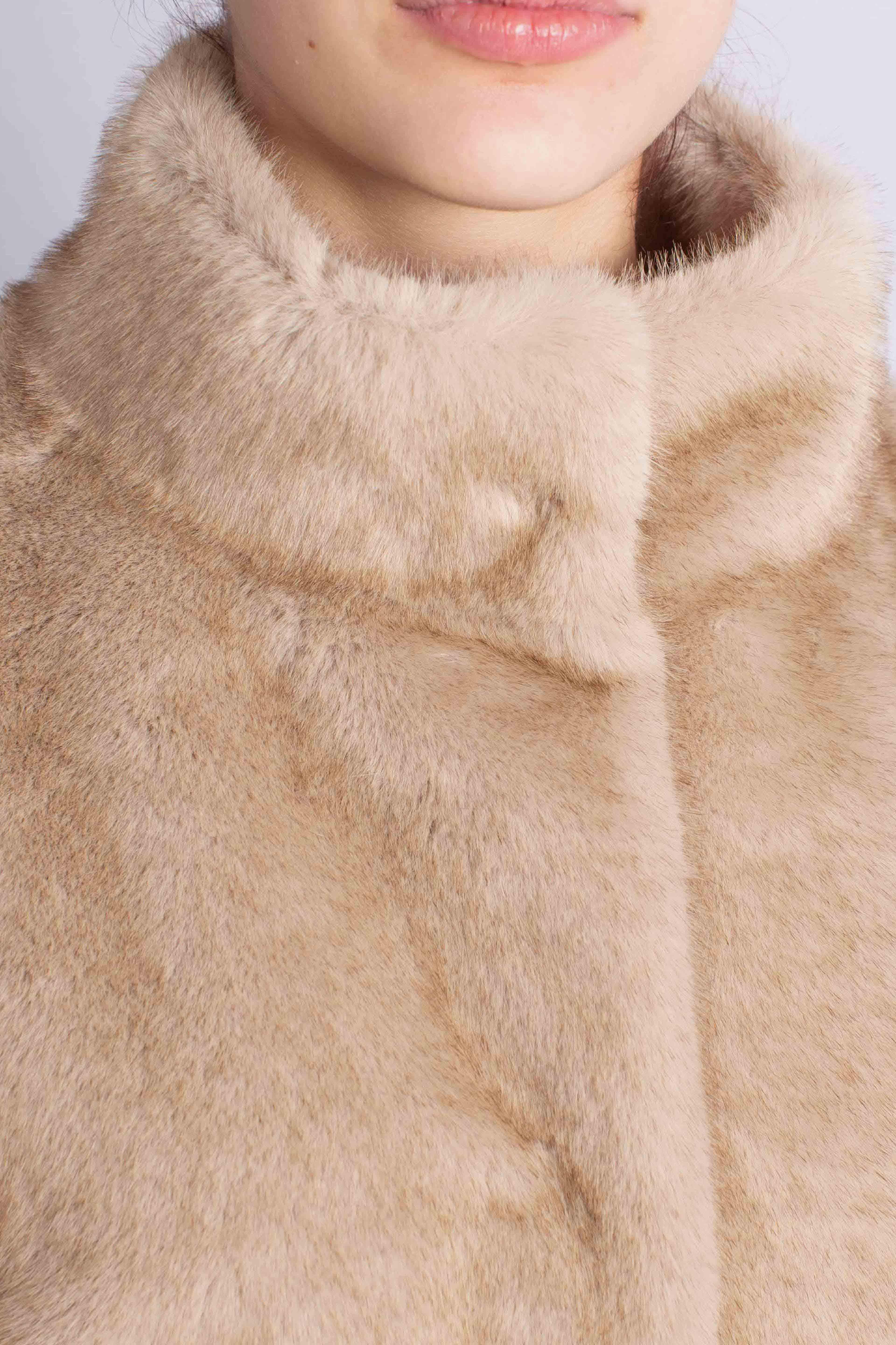 Giacca in Maglia e pelliccia sintetica Beige AEL000100232I MC2 SAINT BARTH