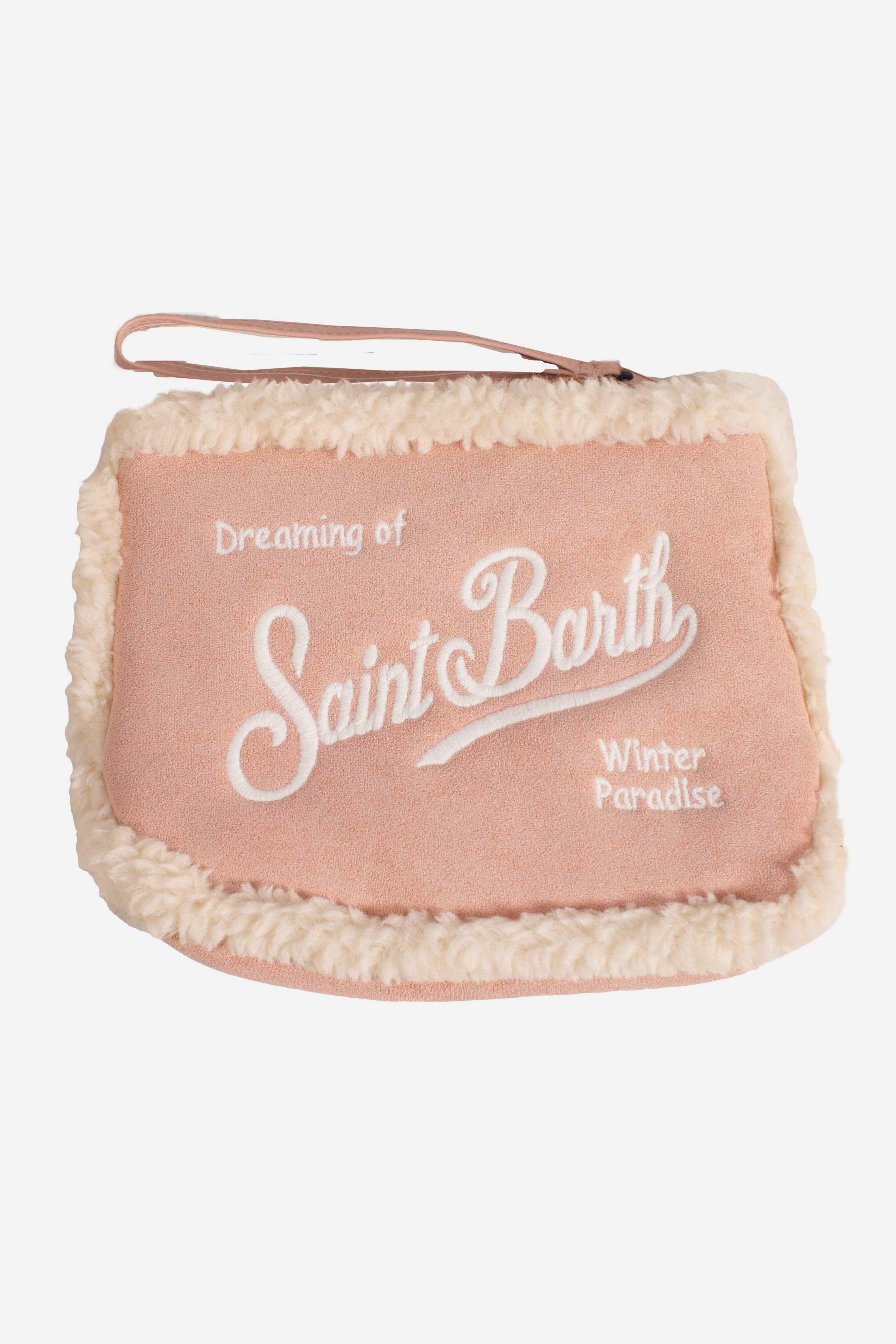 Pochette Aline "Dreaming of Saint Barth" Rosa Cipria con Dettagli in Shearling ALI003303505I MC2 SAINT BARTH