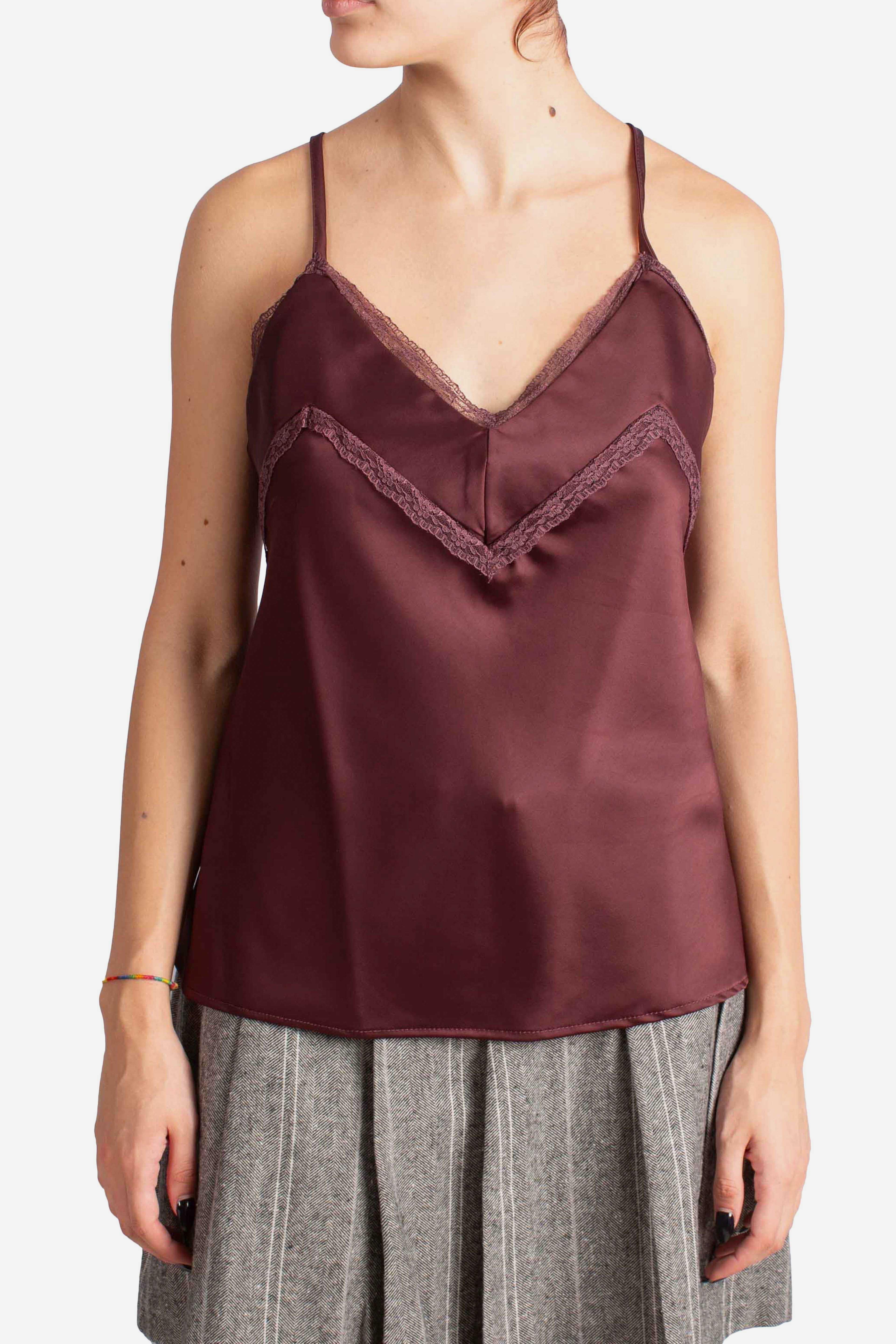 Top in raso con pizzo RATUPBHA1490 DIXIE
