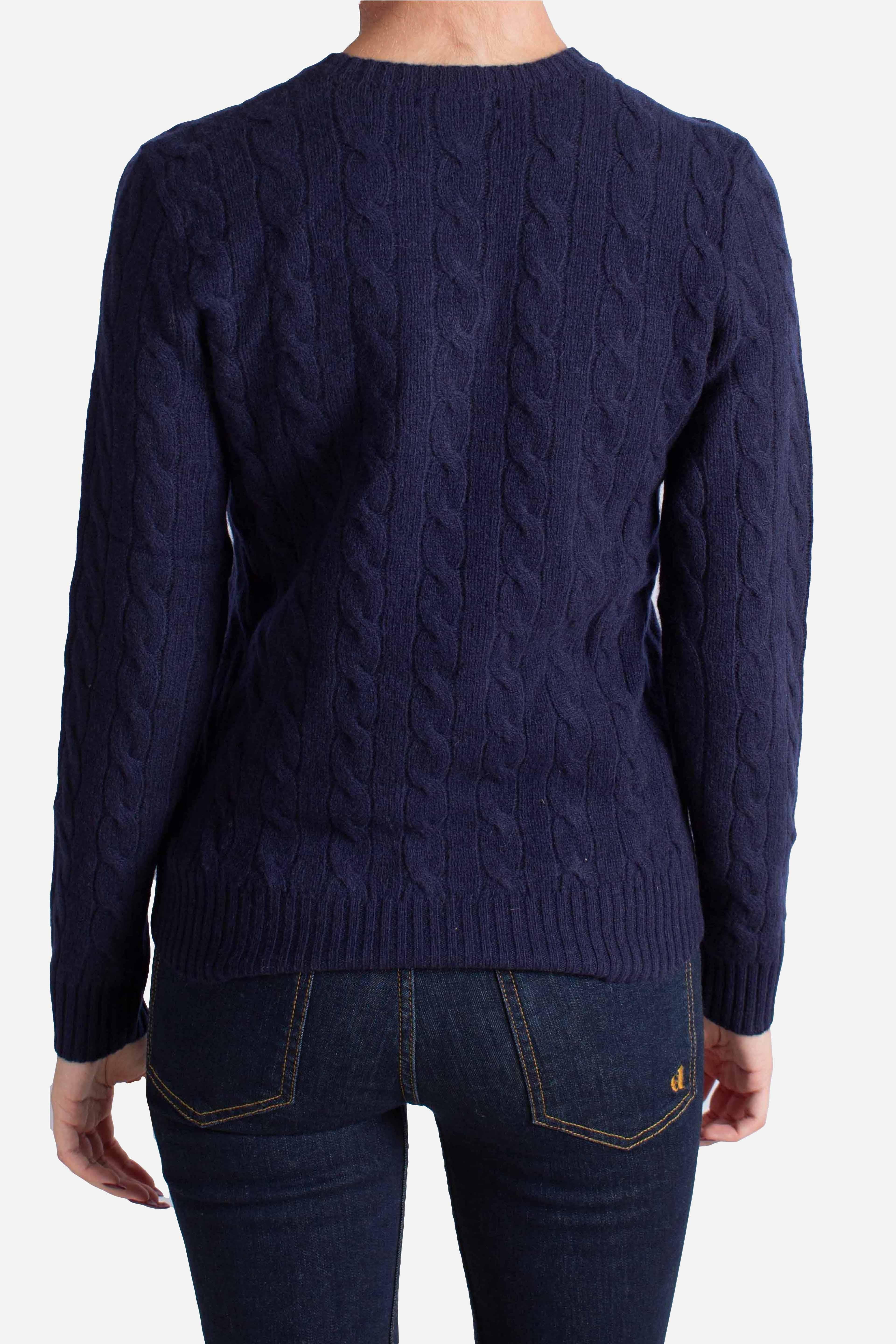 Girocollo in lana e cashmere a trecce blue 211971865003 POLO RALPH LAUREN