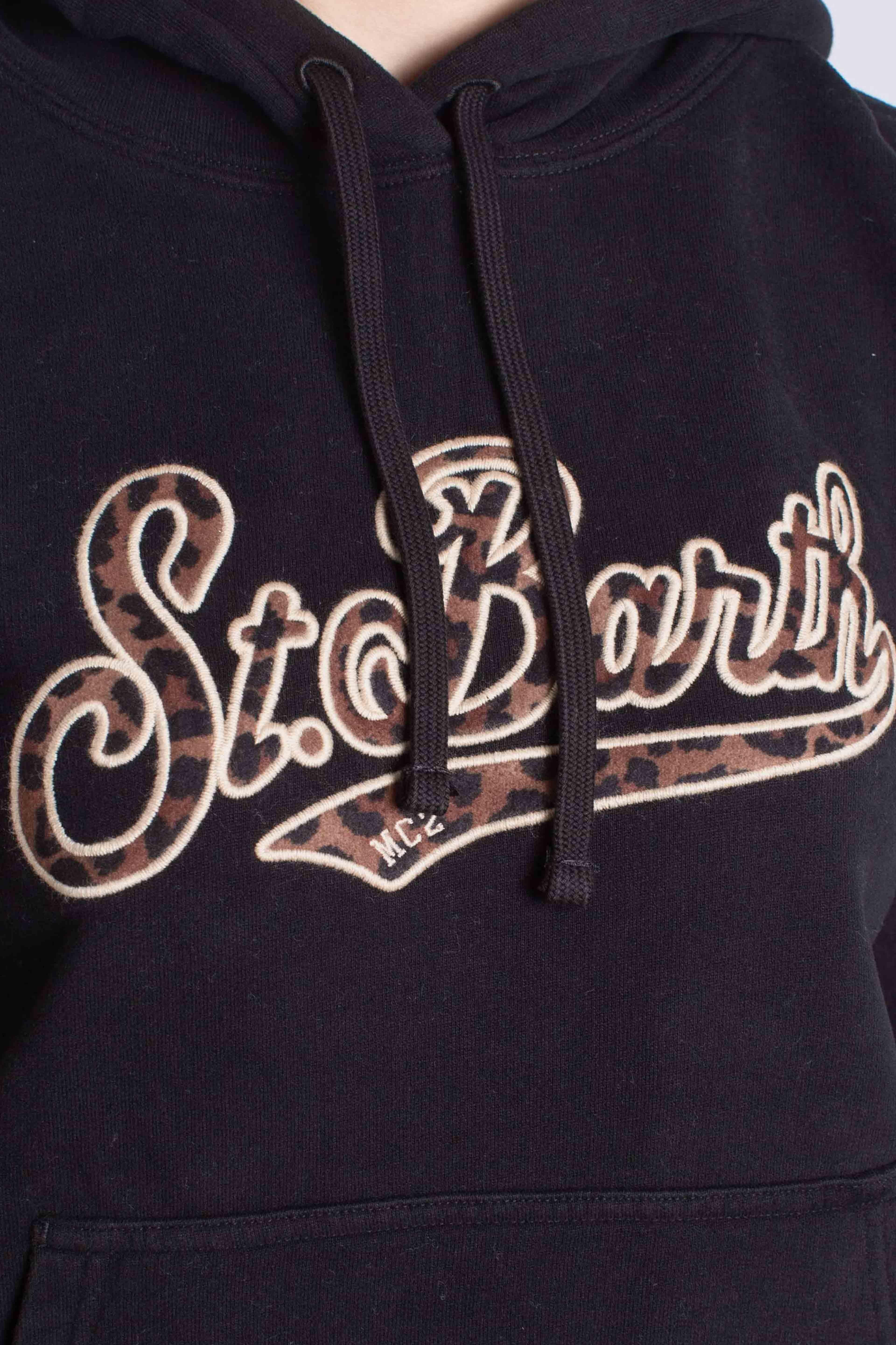 Felpa con Cappuccio black Logo St. Barth VRG000101070I MC2 SAINT BARTH