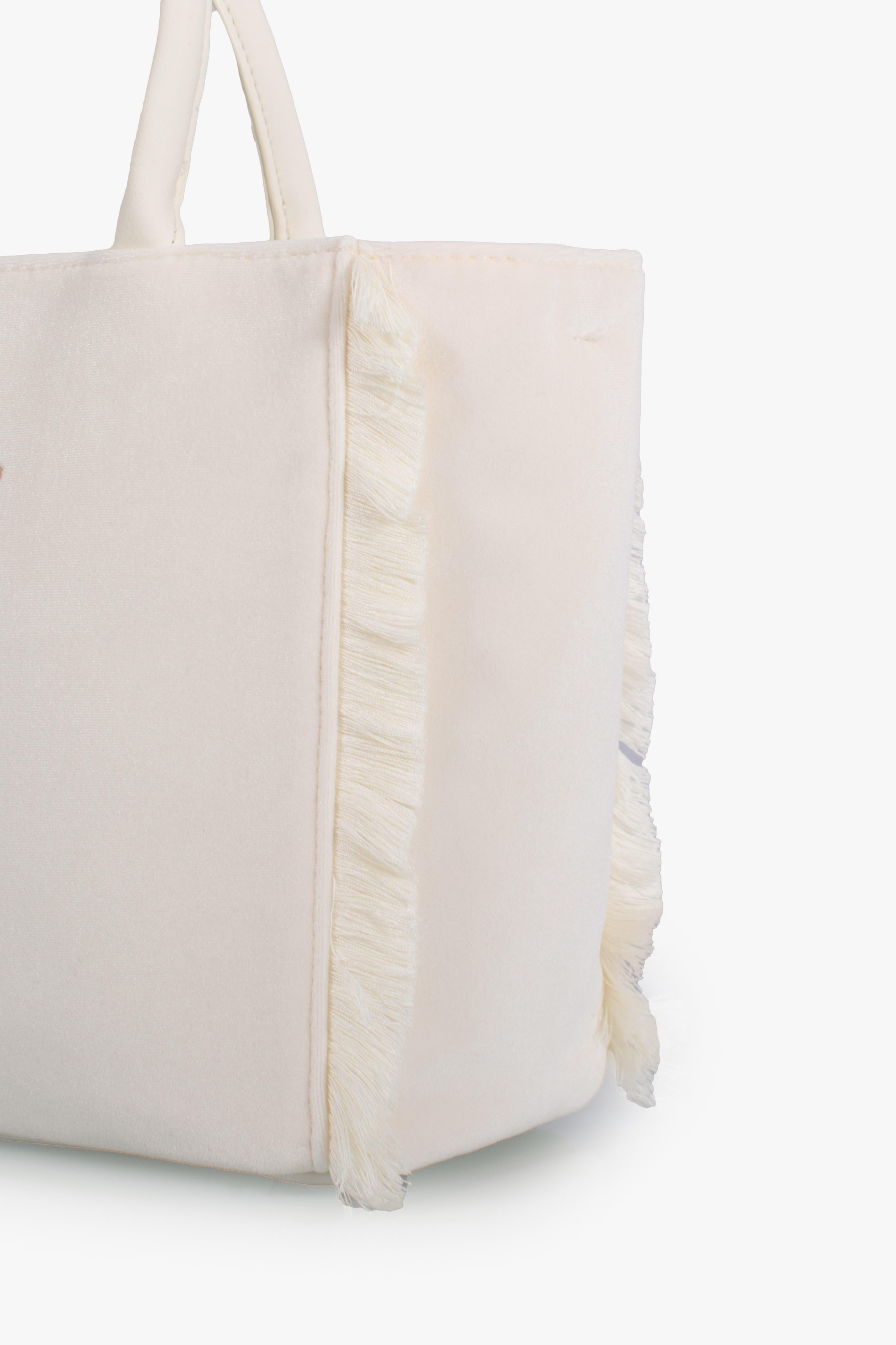 Borsa Colette velvet Dreaming of Saint Barth Winter Paradise white COL003801320I MC2 SAINT BARTH