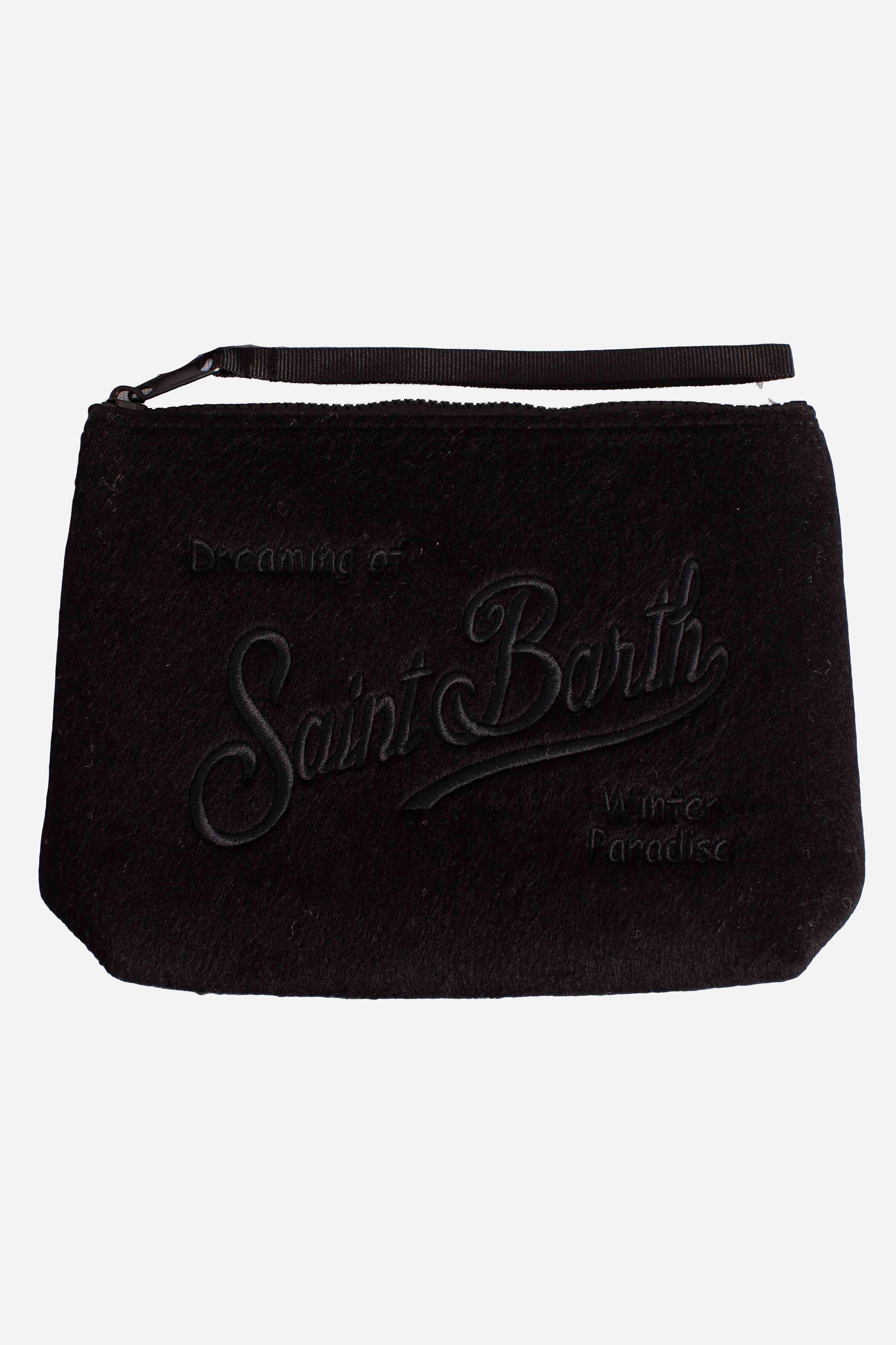 Pochette Aline in effetto velluto black - "Dreaming of Saint Barth Winter Paradise" ALI002800207I MC2 SAINT BARTH