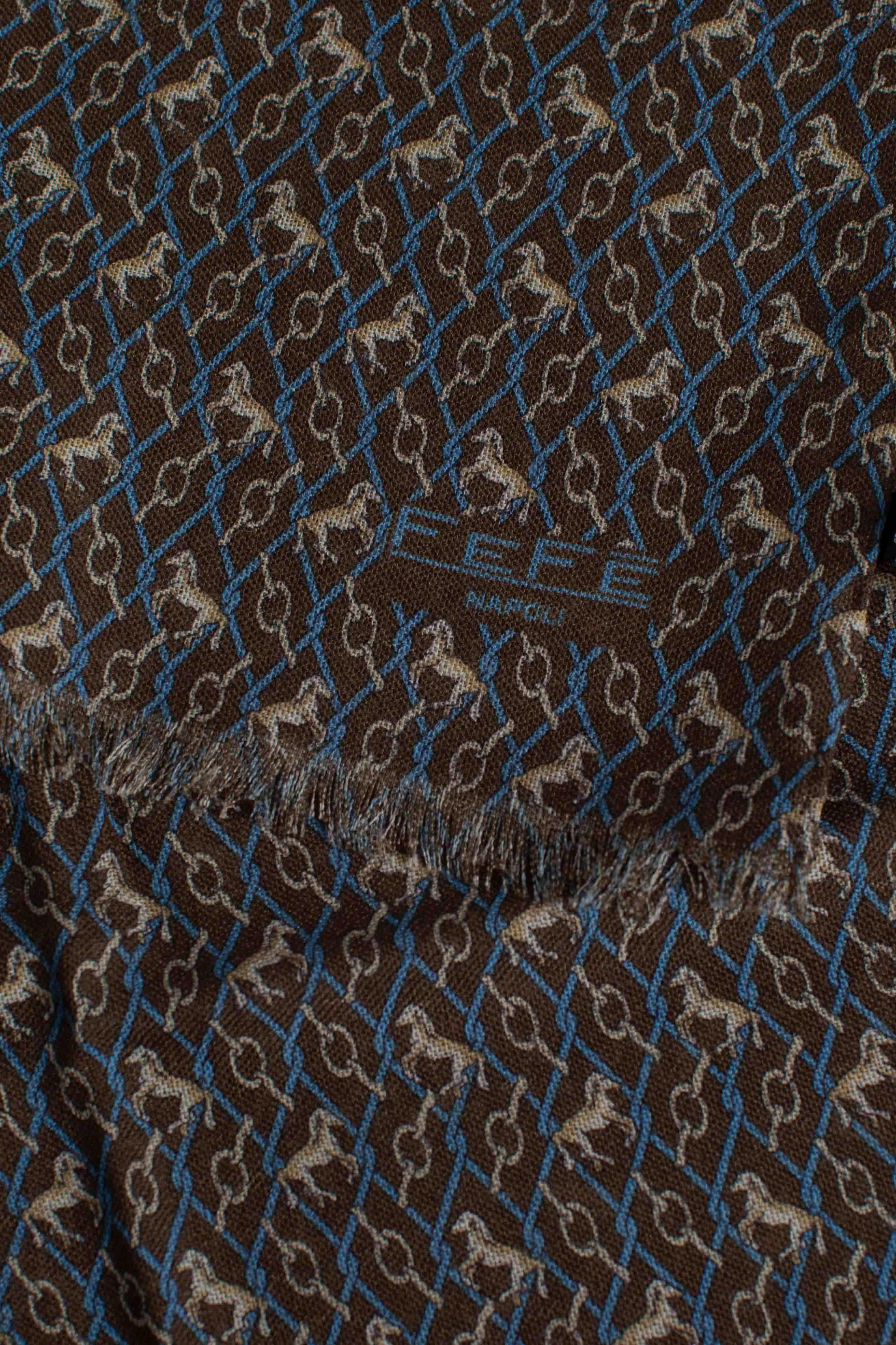Sciarpa Unisex con stampa cavalli marrone SCDNIJ48256 FEFE'