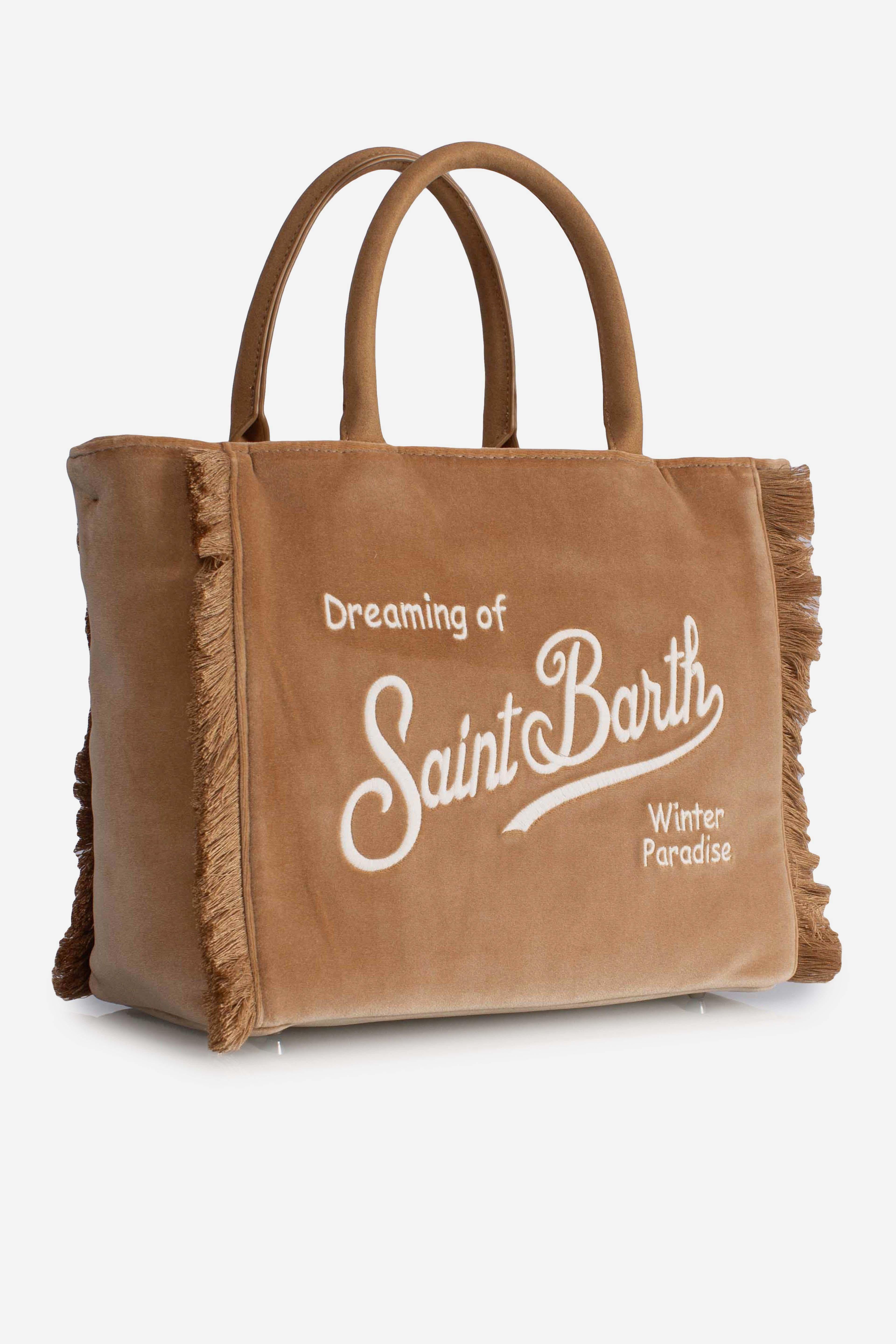 Borsa Colette velvet Dreaming of Saint Barth Winter Paradise beige COL003800296I MC2 SAINT BARTH