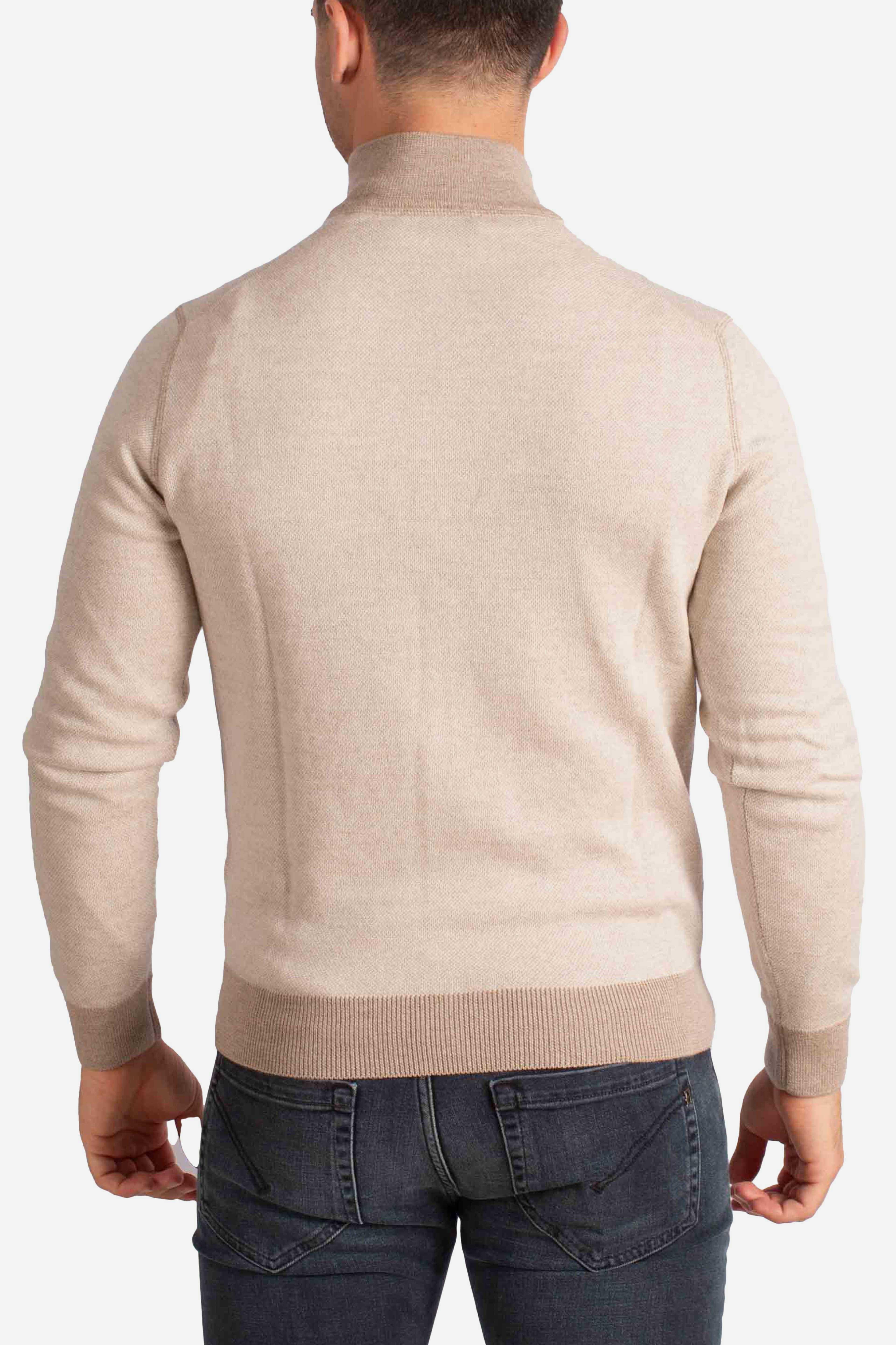 Cardigan Uomo con Zip in Lana beige 5711414241018 GRAN SASSO
