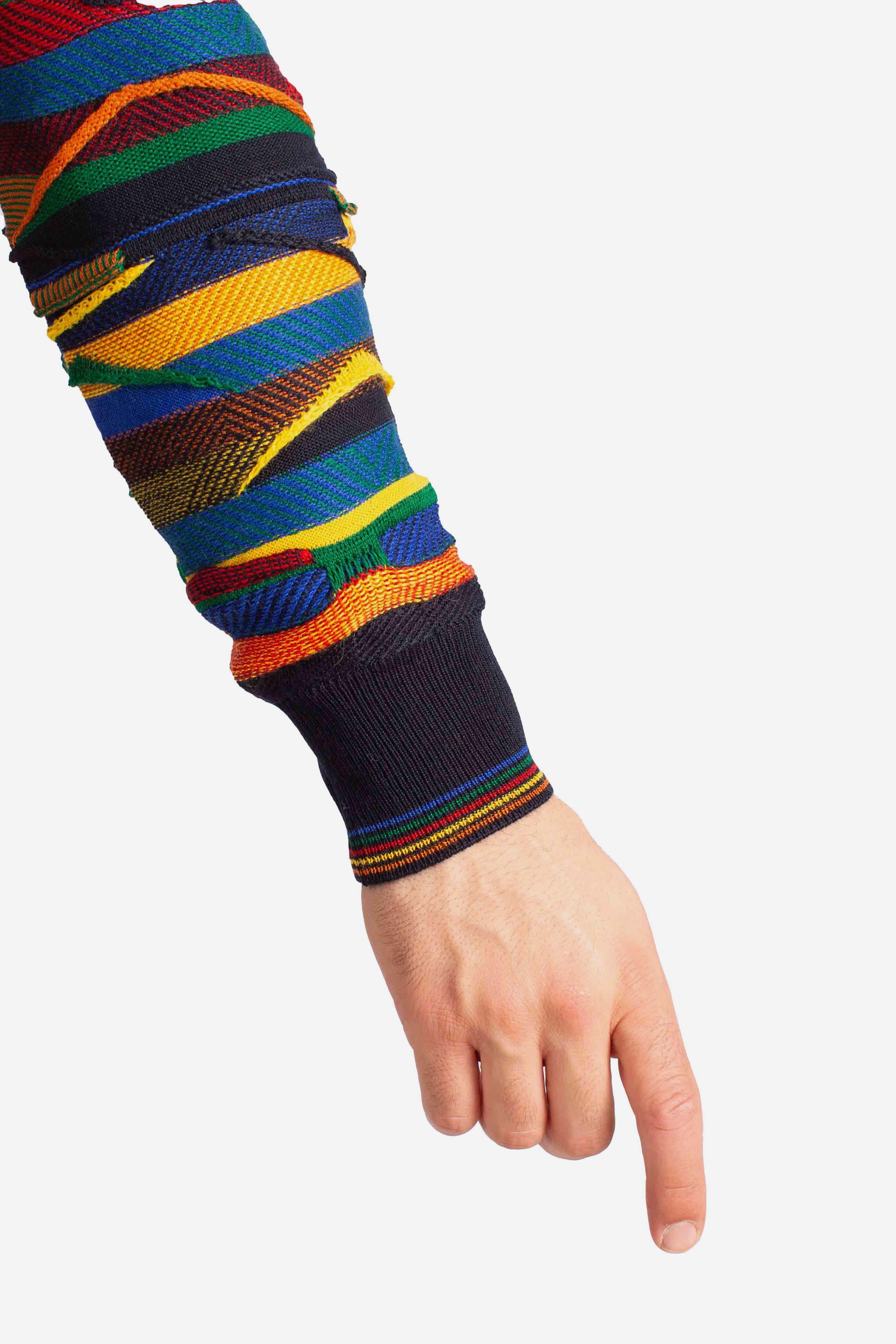Maglia Uomo Multicolor a Righe Tridimensionali 32090910G0992 LORENZONI