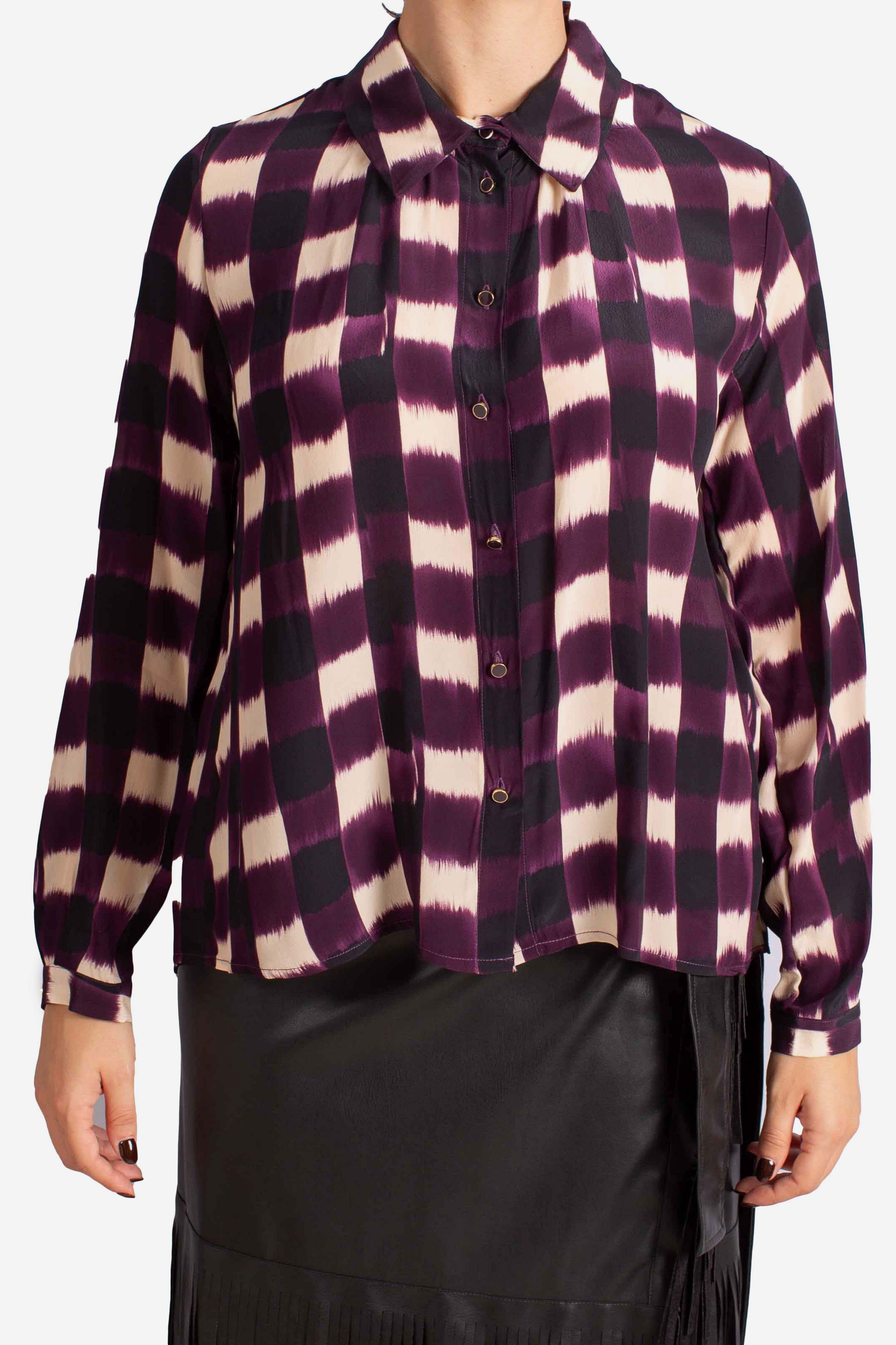 Camicia fantasia geometrica bordeaux CEZ3YBZA1490 DIXIE