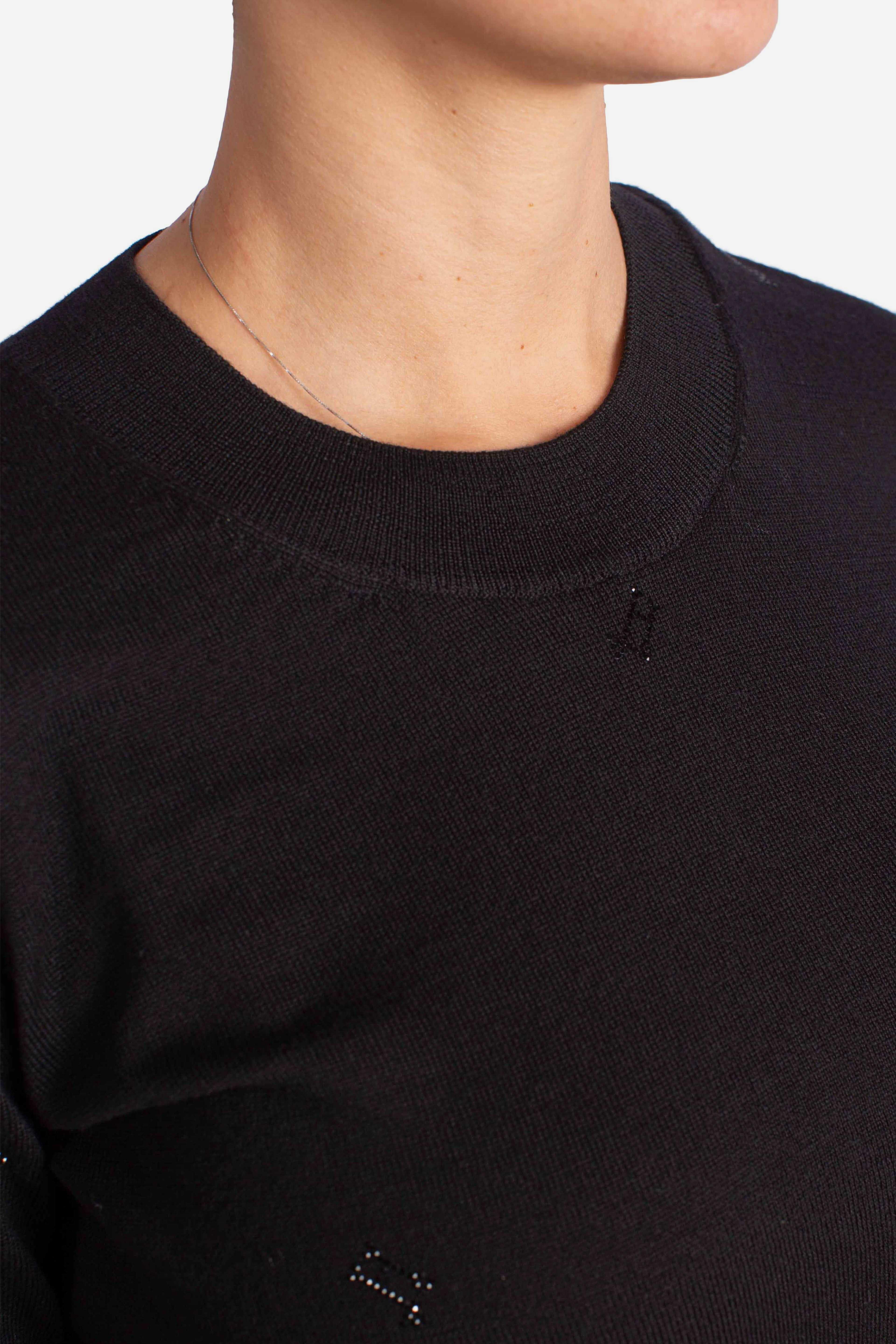 Maglia Donna nera in Lana con Micro Logo Oro MG000210D701669300 HERNO