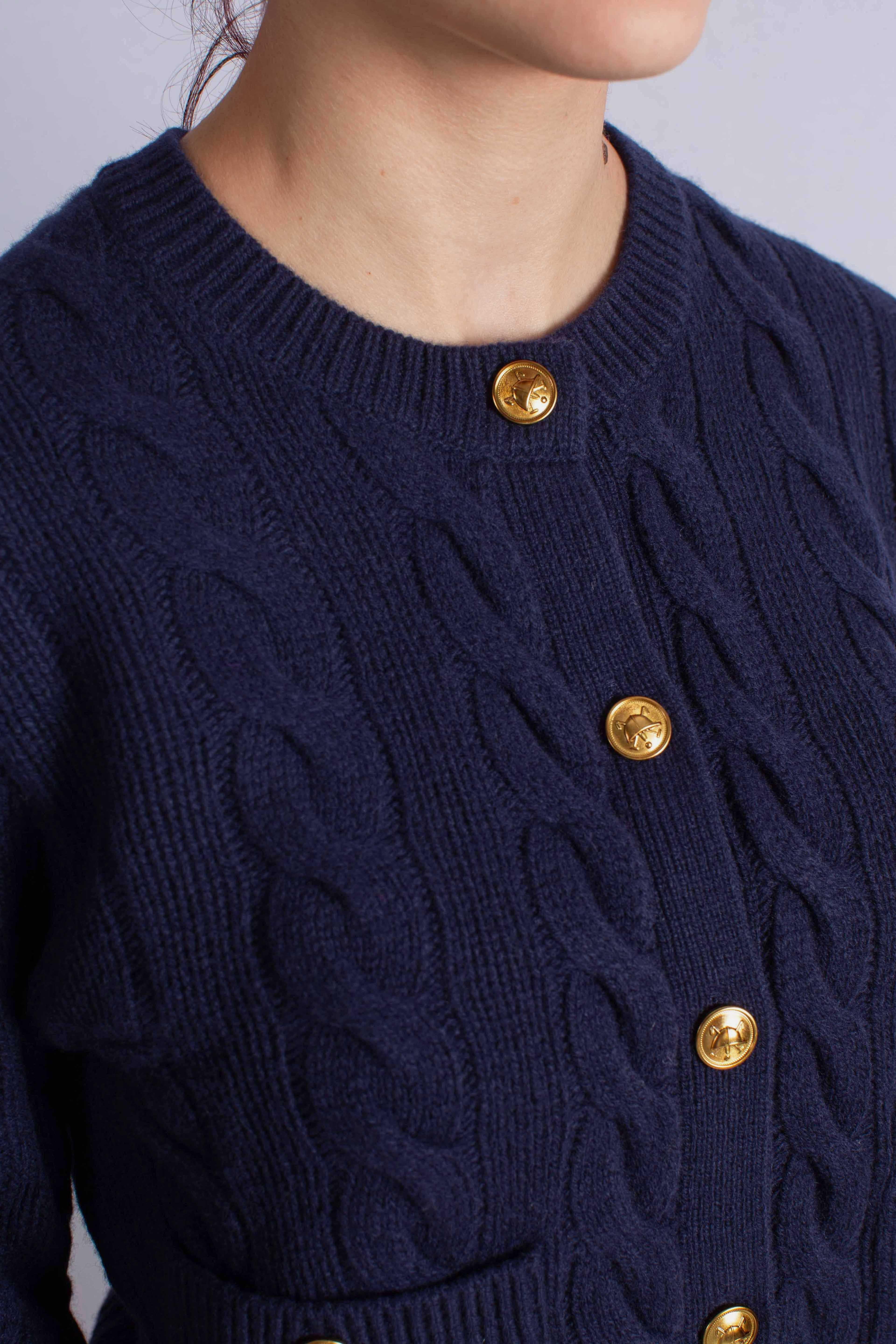Cardigan in lana e cashmere blue 211978312501 POLO RALPH LAUREN