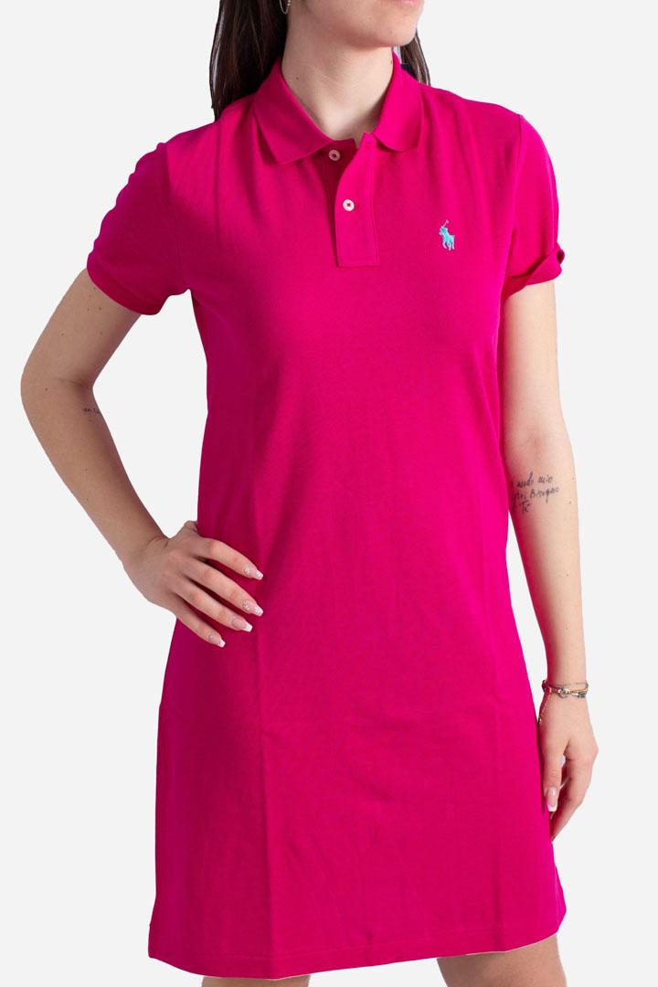 Mini abito polo in piqué di cotone pink 211799490011 POLO RALPH LAUREN