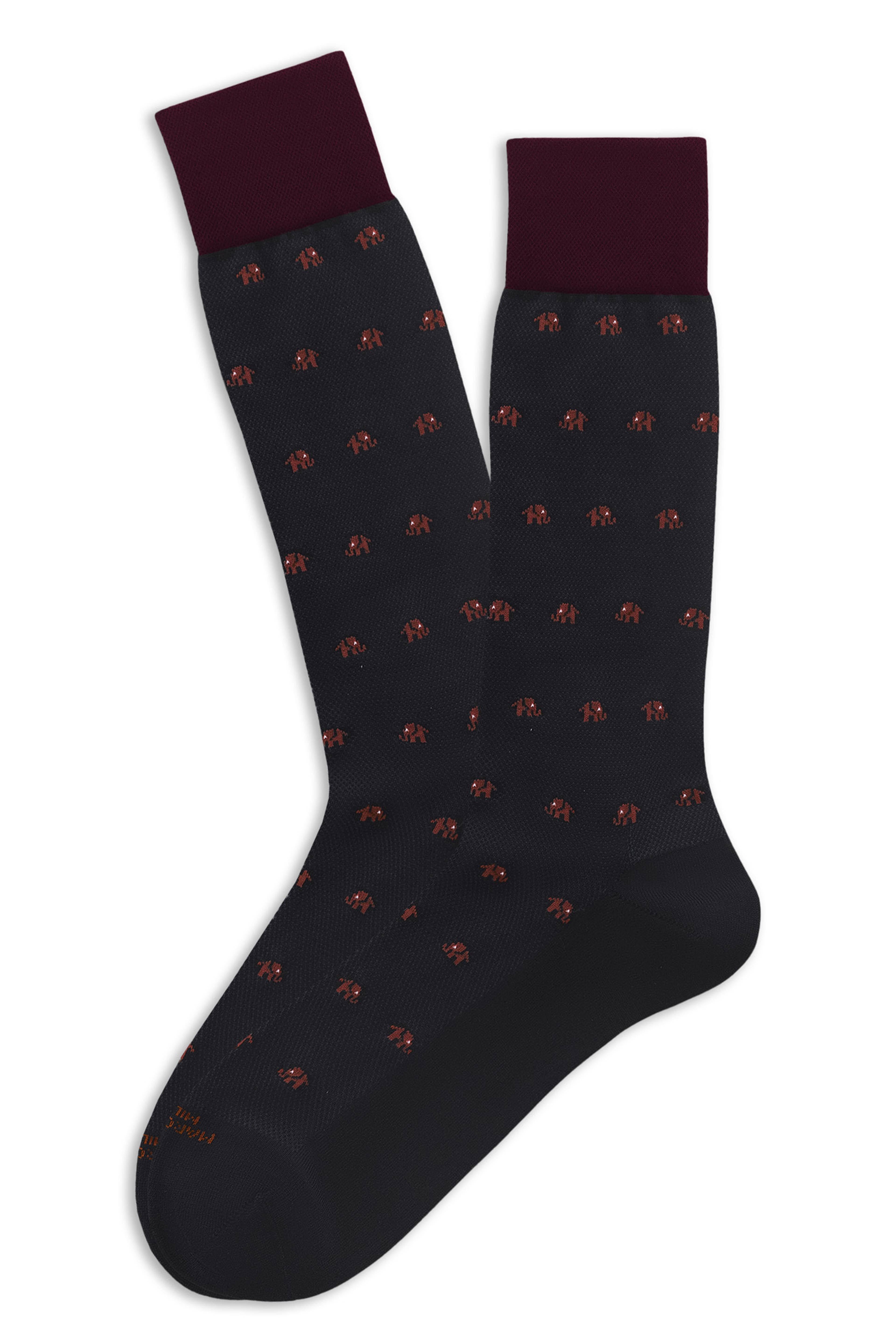 Calza blu con micro fantasia charcoal MAR4814L004 MARCOLIANI