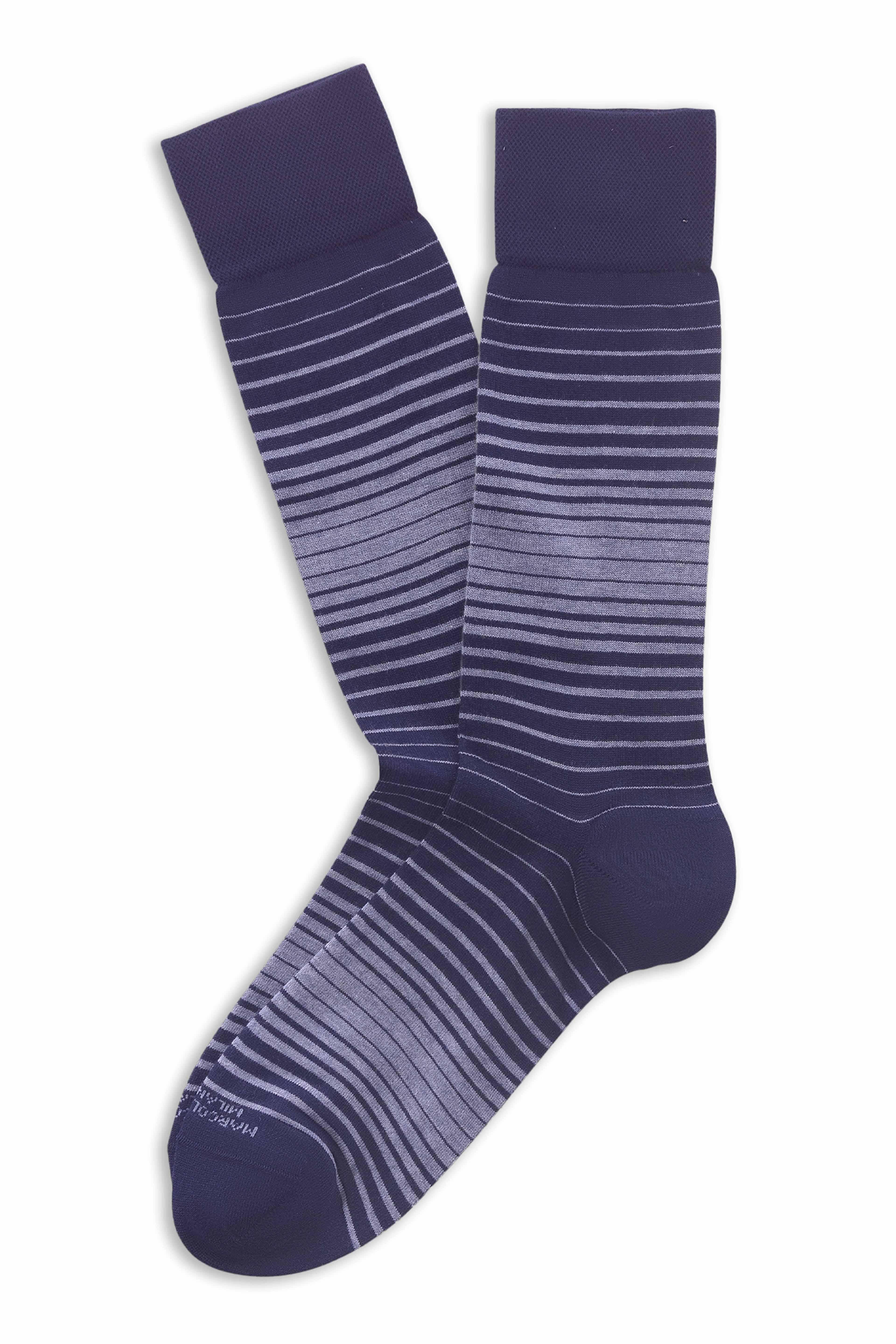 Calza a righe Blu navy MAR4797L001 MARCOLIANI