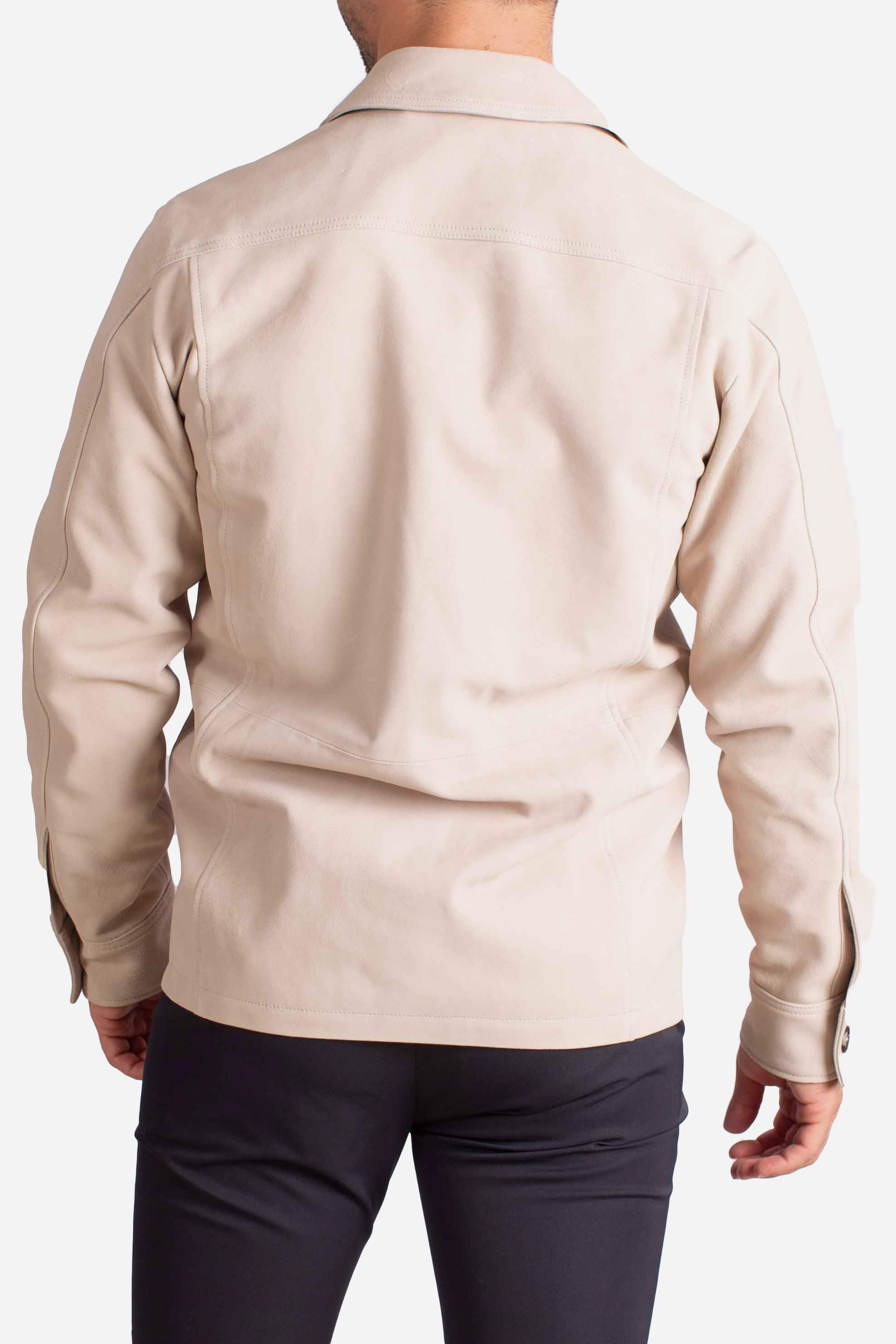 Giacca Camicia in Suede perla WALKERCHI2501PERLA TAGLIATORE