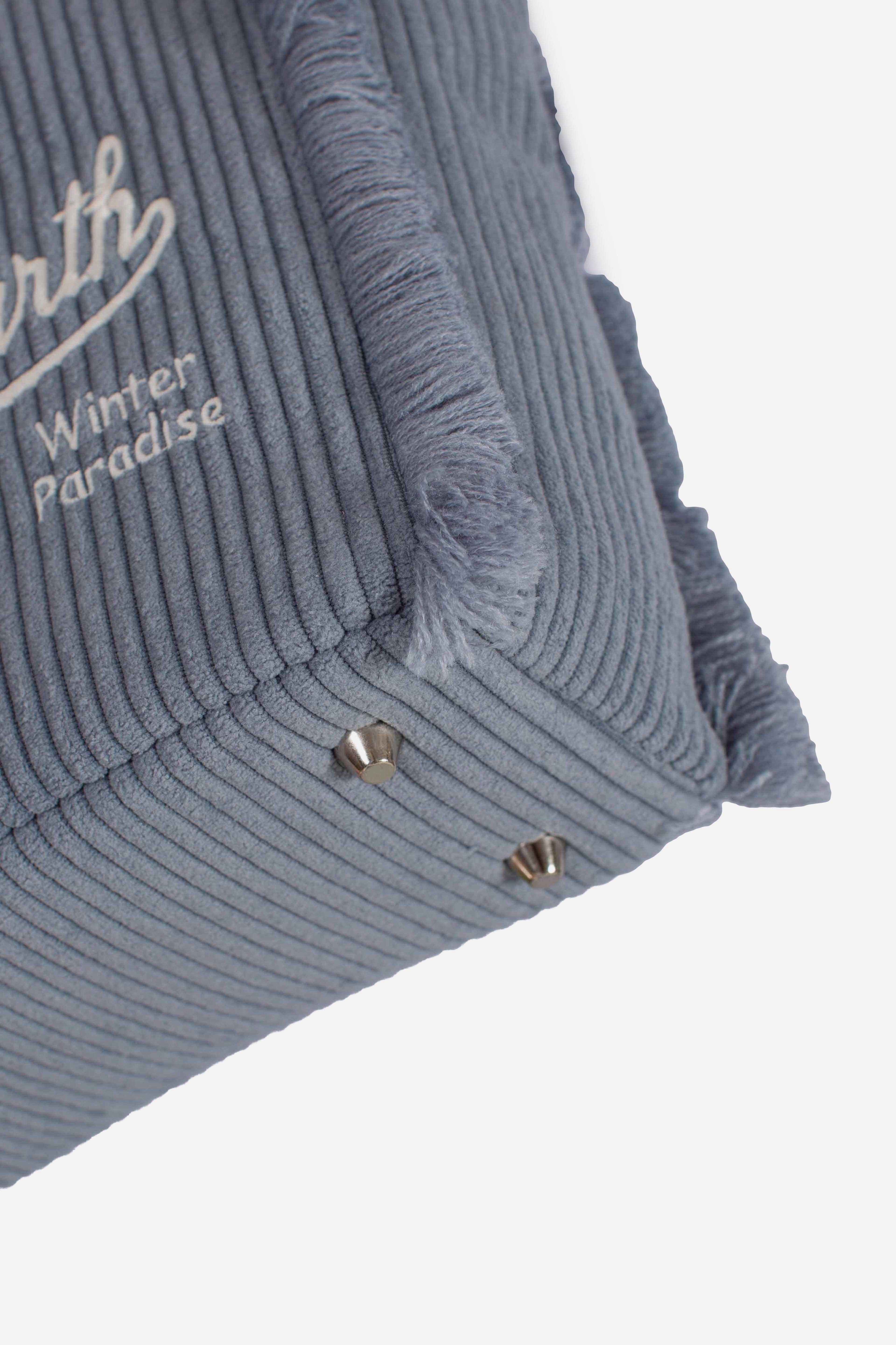 Borsa Donna "Dreaming of Saint Barth Winter Paradise" in Velluto a Coste Blu VAMI02500299I MC2 SAINT BARTH