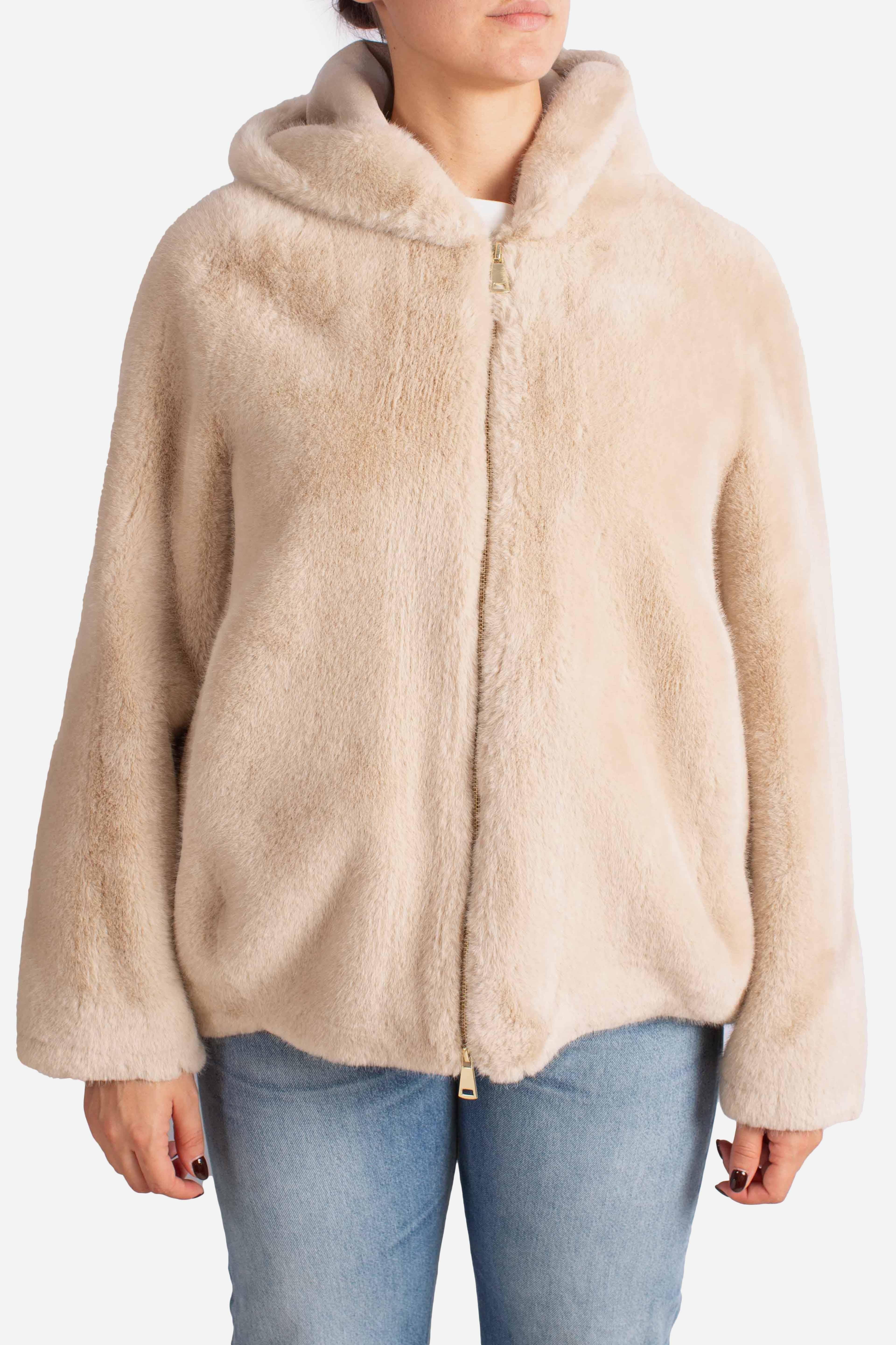 Giacca effetto pelliccia con cappuccio V330Y003A1222 DIXIE