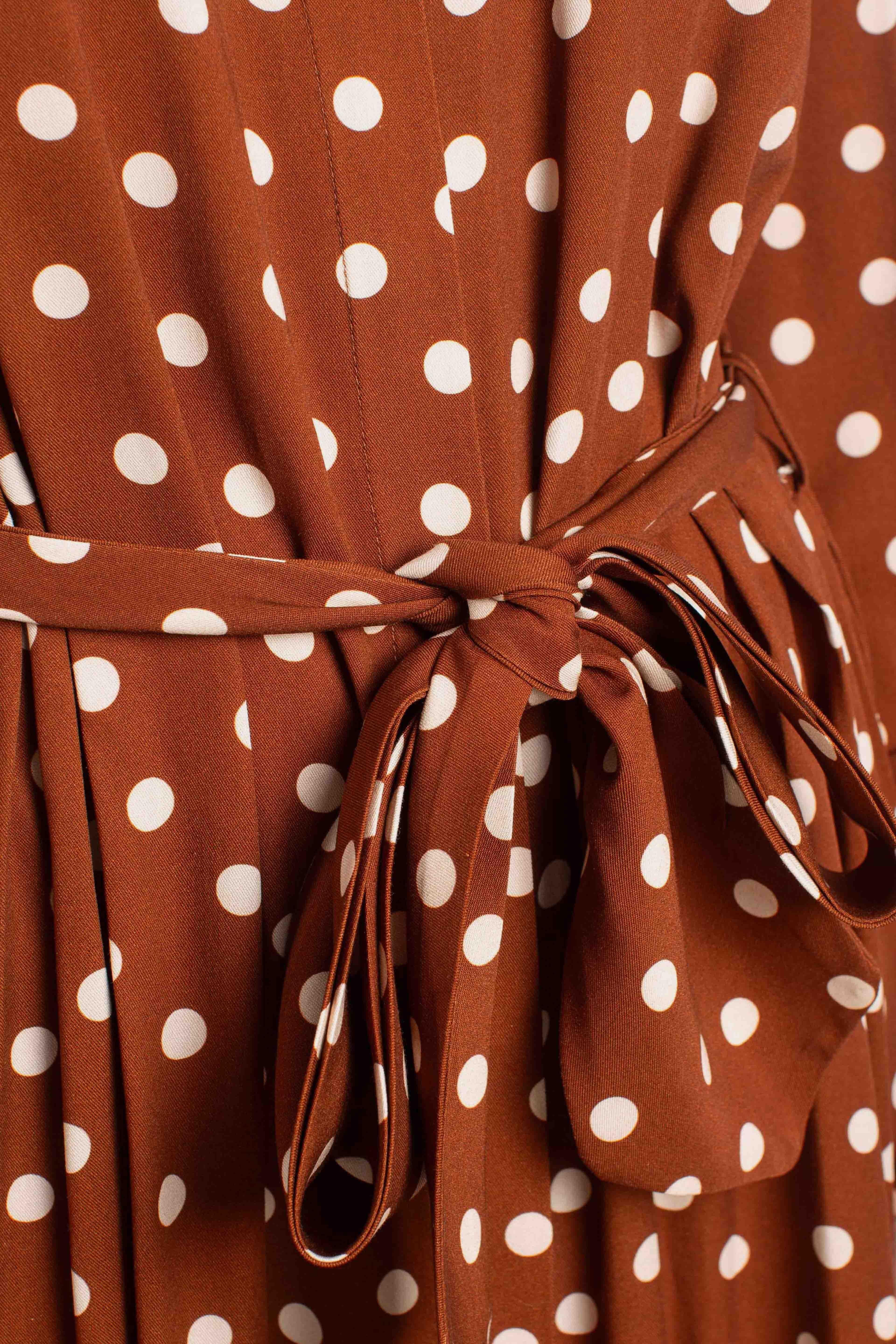 Abito midi a pois con cintura ALQHYDFA1811 DIXIE