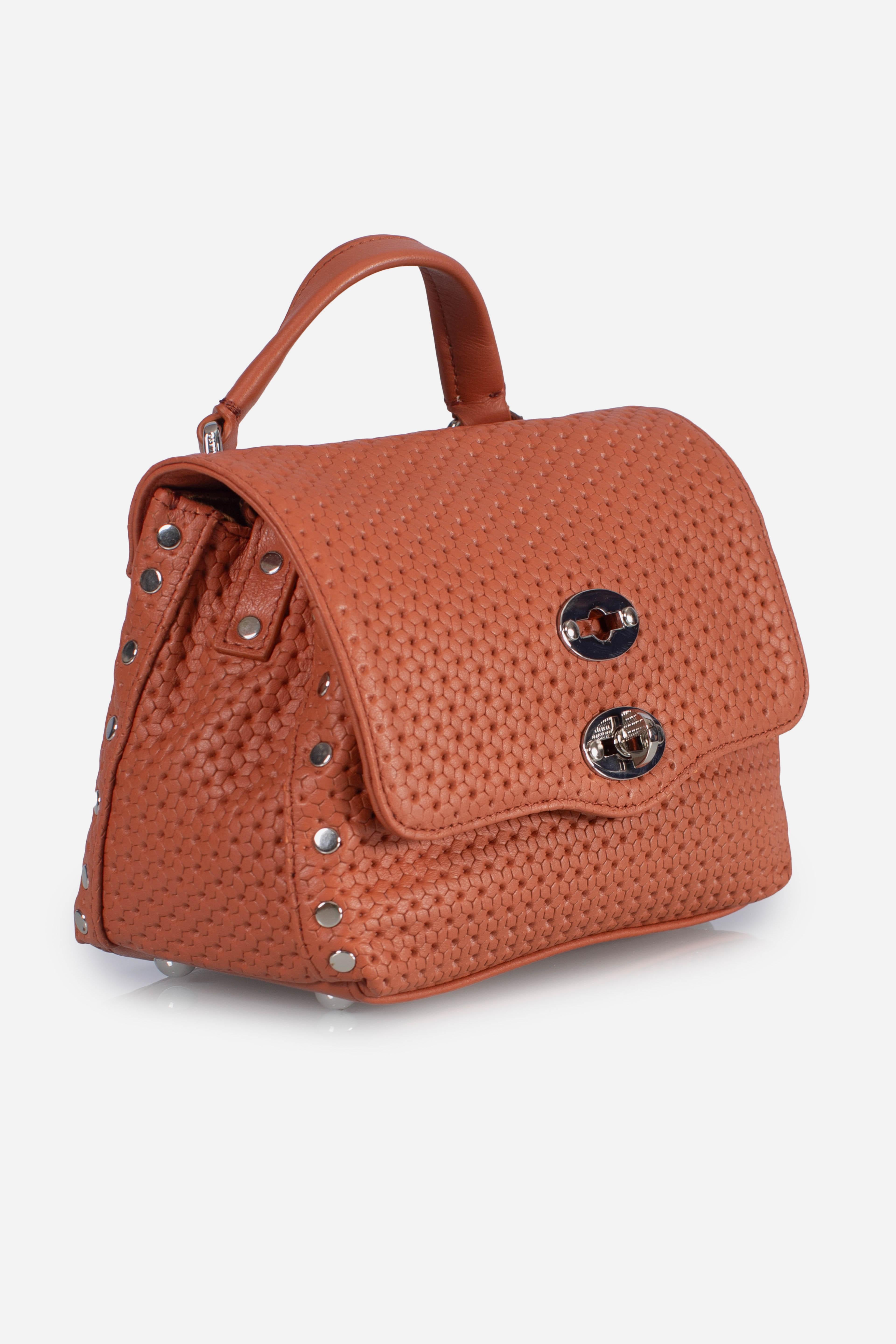 Borsa Postina Baby effetto intrecciato brown brandy 0680102190000BZ0203 ZANELLATO