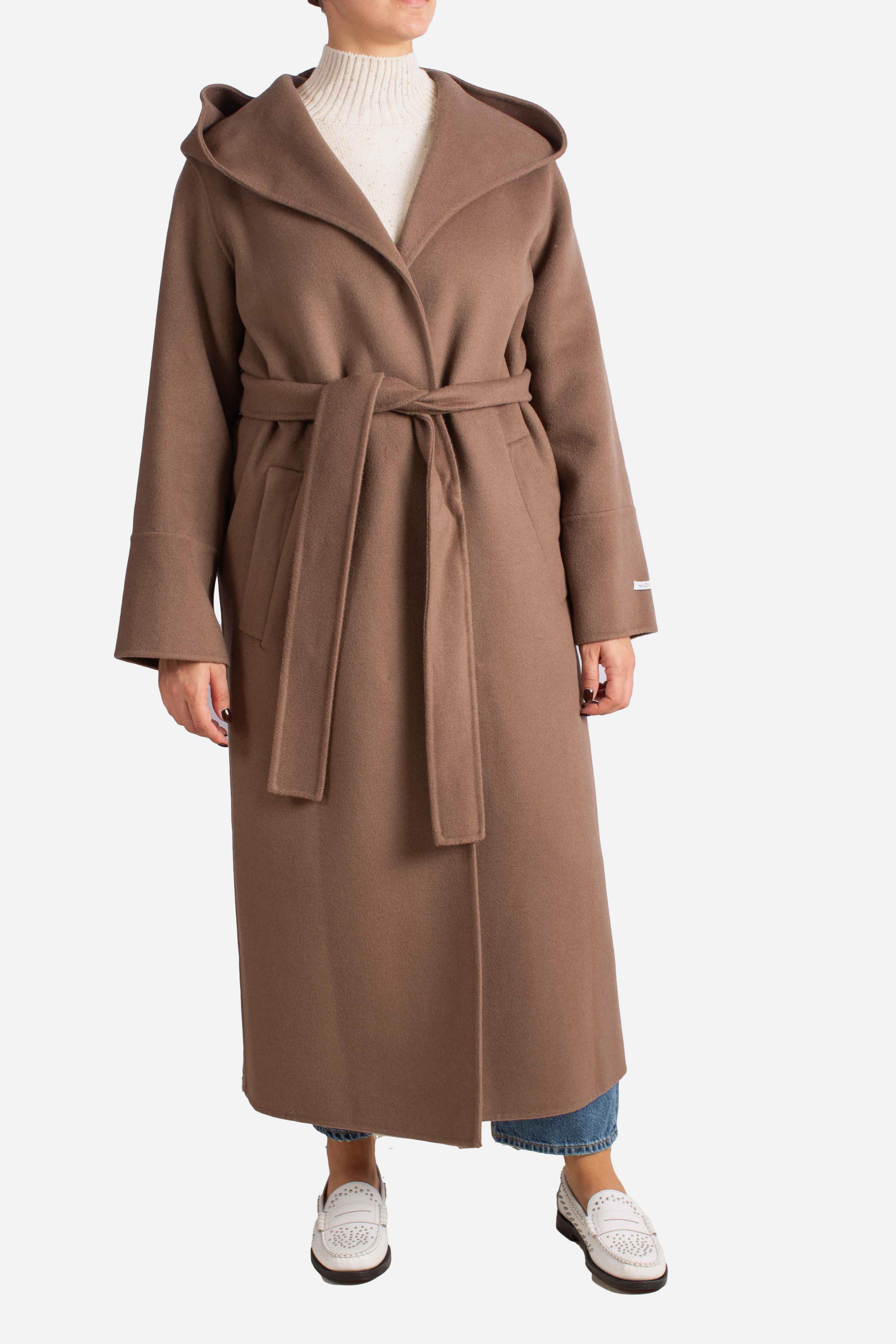 Cappotto lungo con cappuccio e cintura cammello K330Y006A1806 DIXIE
