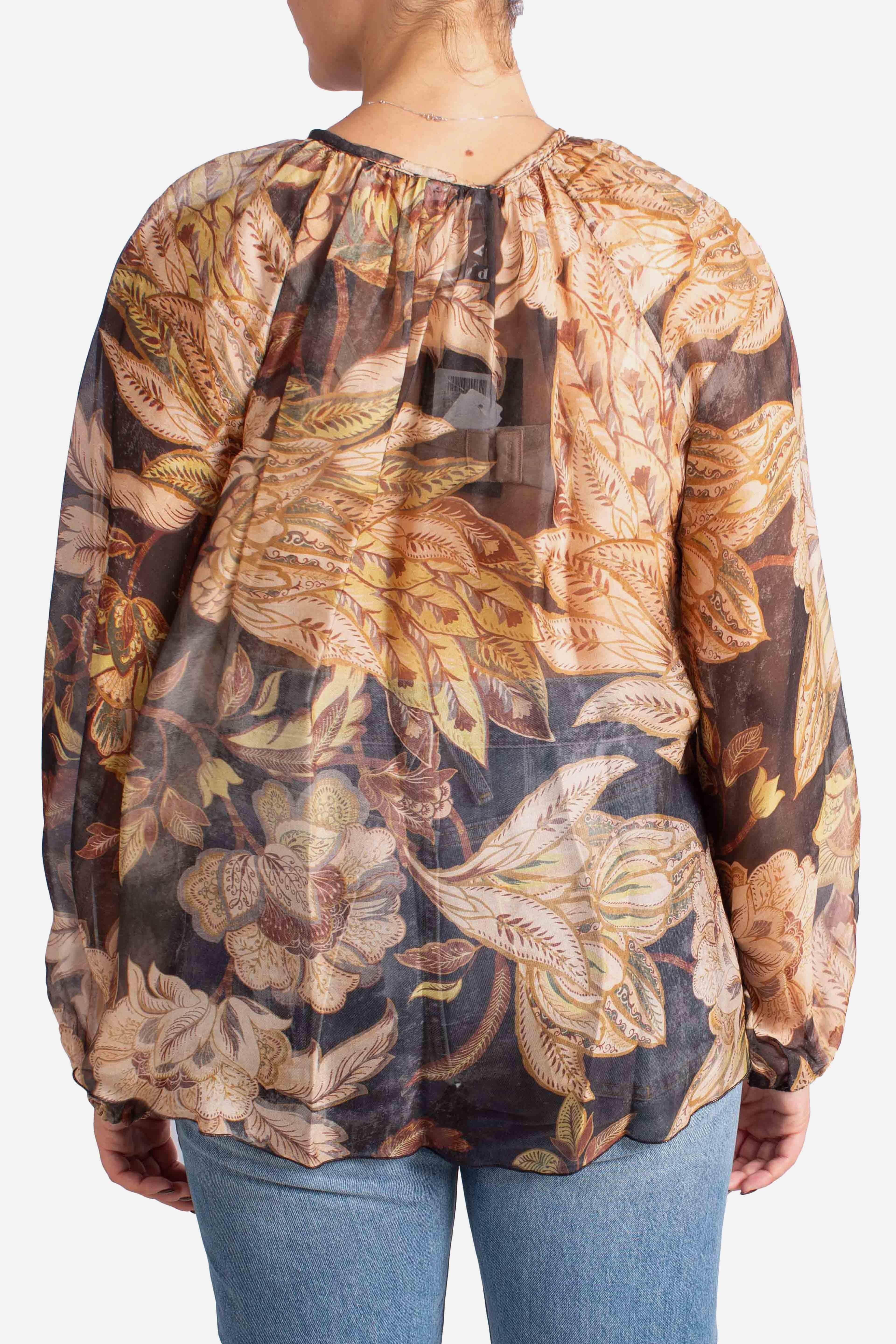 Blusa in Viscosa e Seta con Stampa Floreale C207Y012A3998 DIXIE