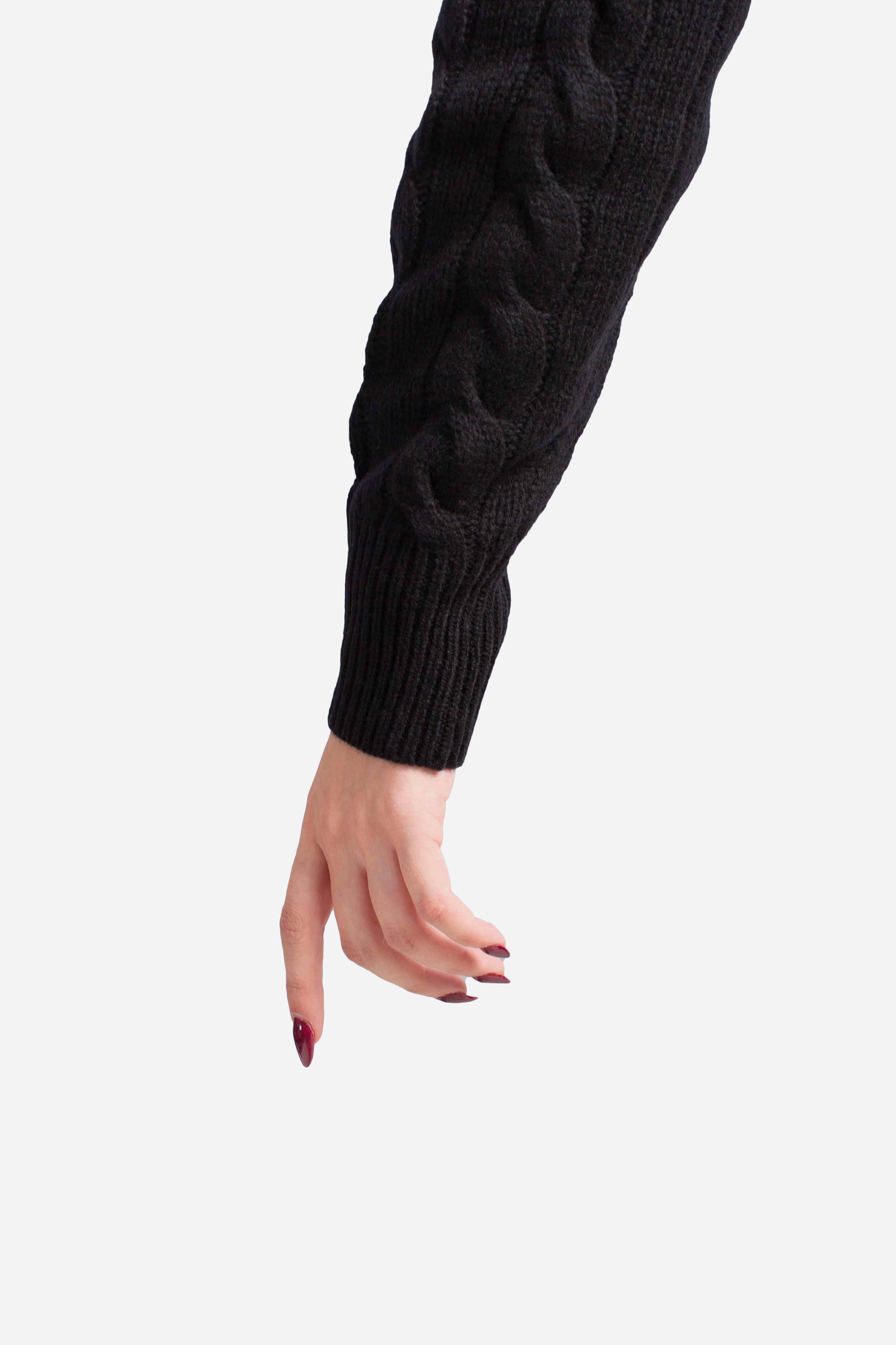 Cardigan a trecce in lana e cashmere black 211972104005 POLO RALPH LAUREN
