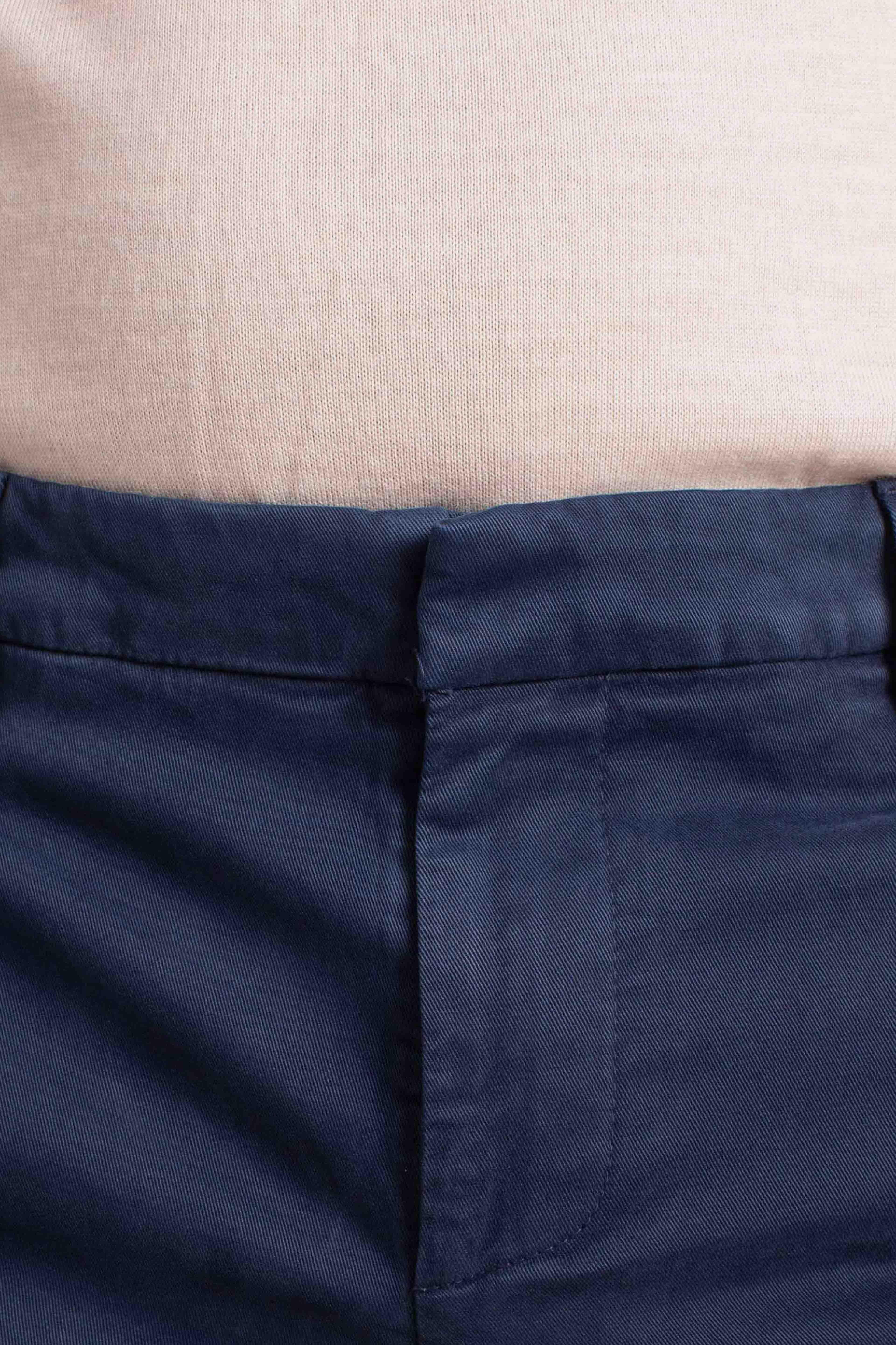 Pantaloni Slim Fit in Cotone Stretch blu navy UP235GSE043U890 DONDUP
