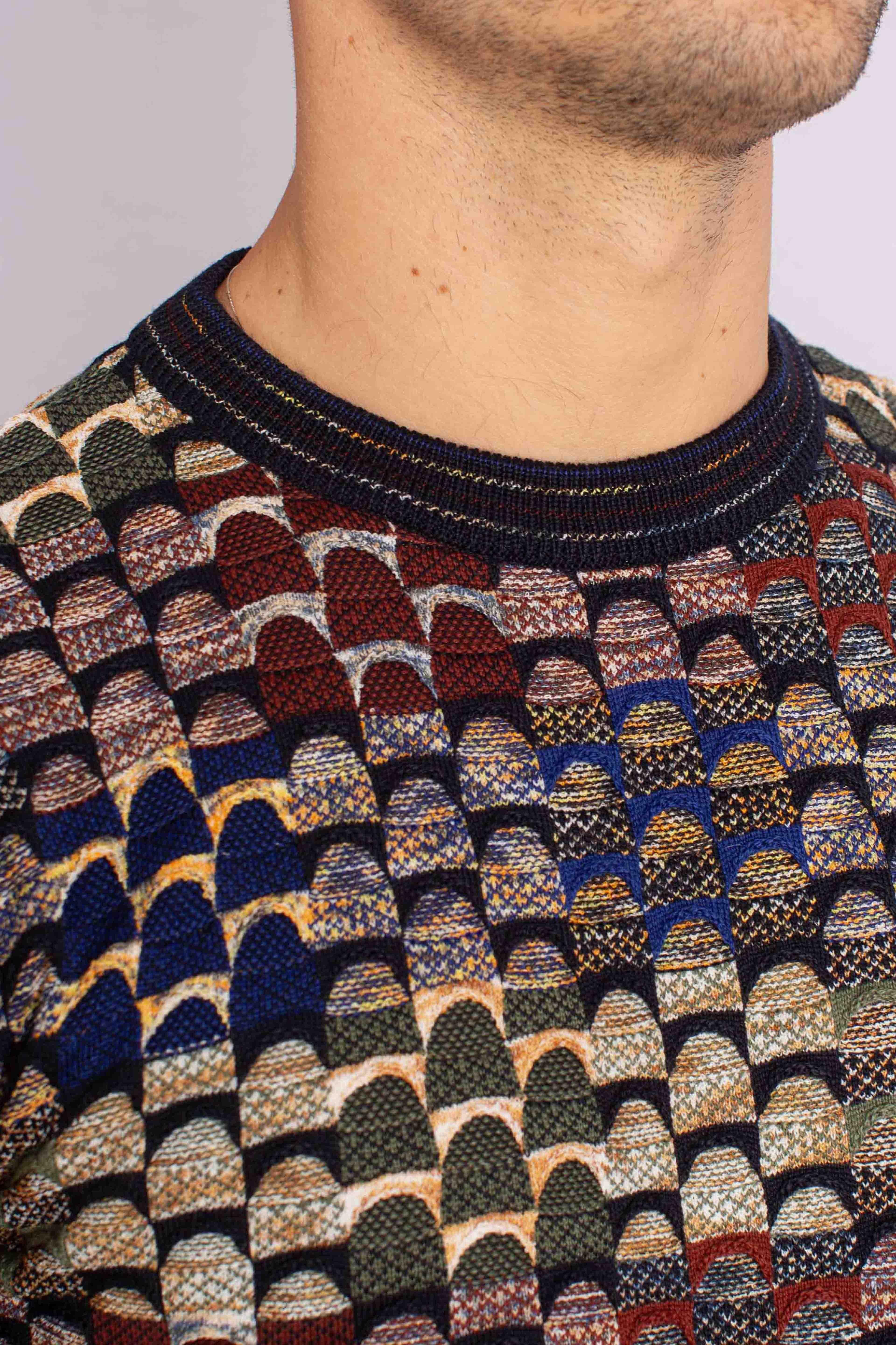 Maglia Uomo Multicolor a Fantasia Geometrica multicolor 32091610G0991 LORENZONI