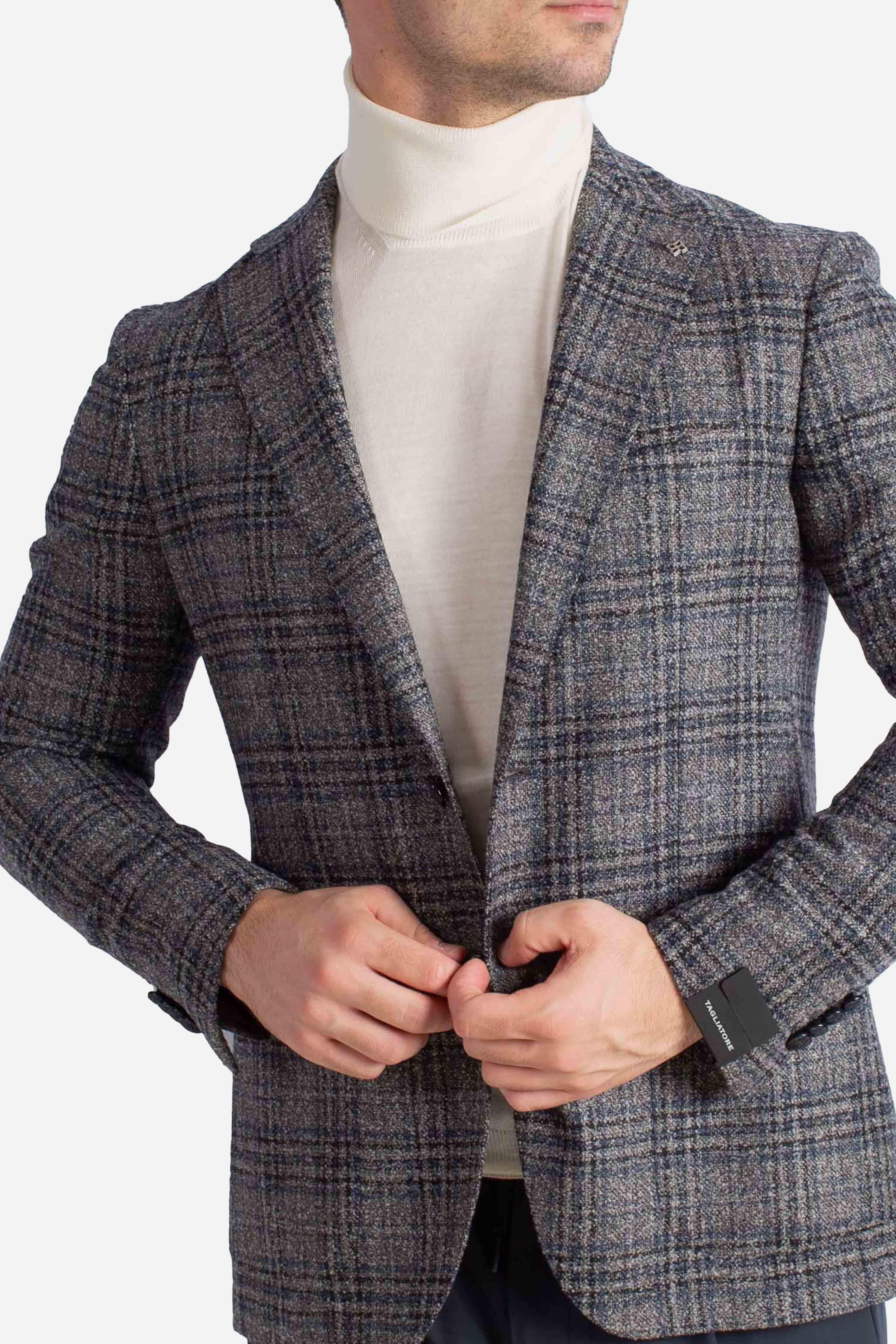Giacca monopetto Principe di Galles in Lana grigio 1SMC22K440022QG3302 TAGLIATORE