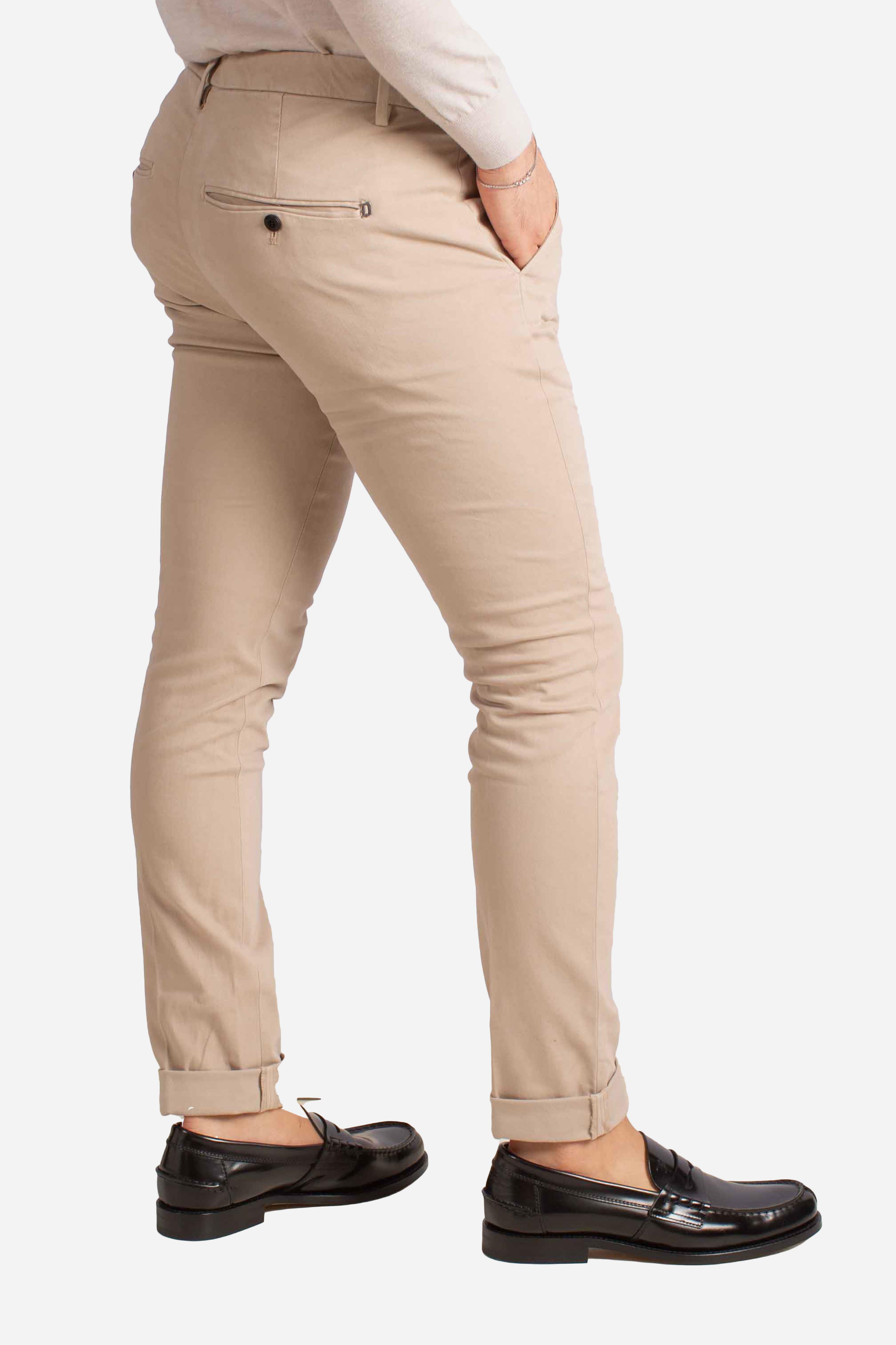 Pantaloni Slim Fit in Cotone Stretch Sabbia UP235RSE032U020 DONDUP