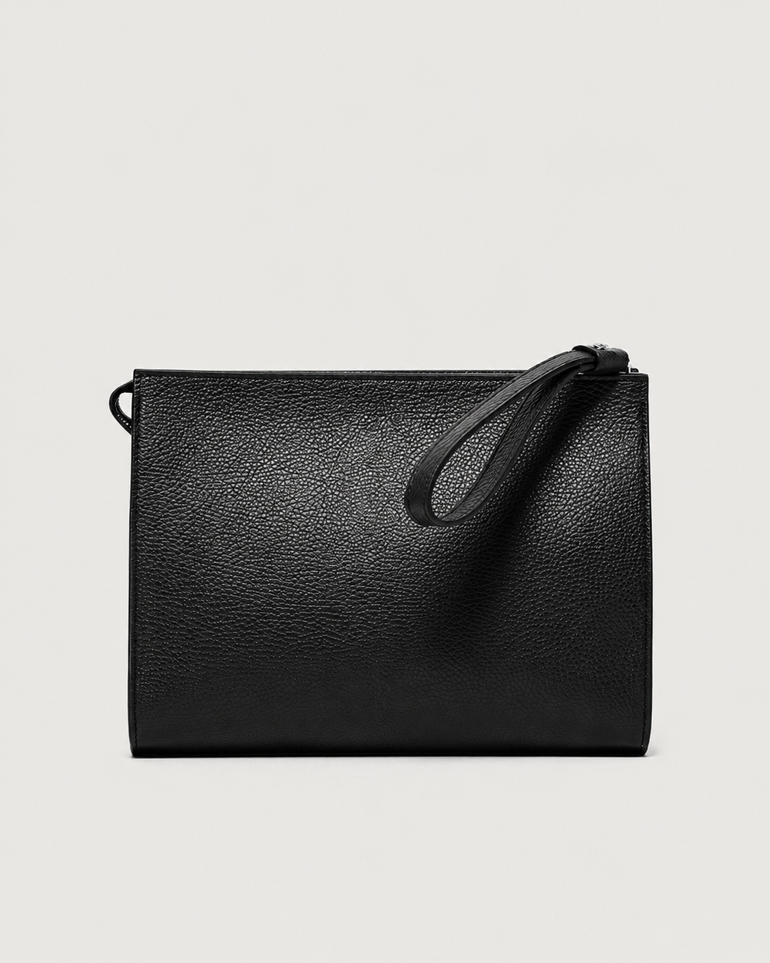 Pouch Micron in pelle con polsiera nero