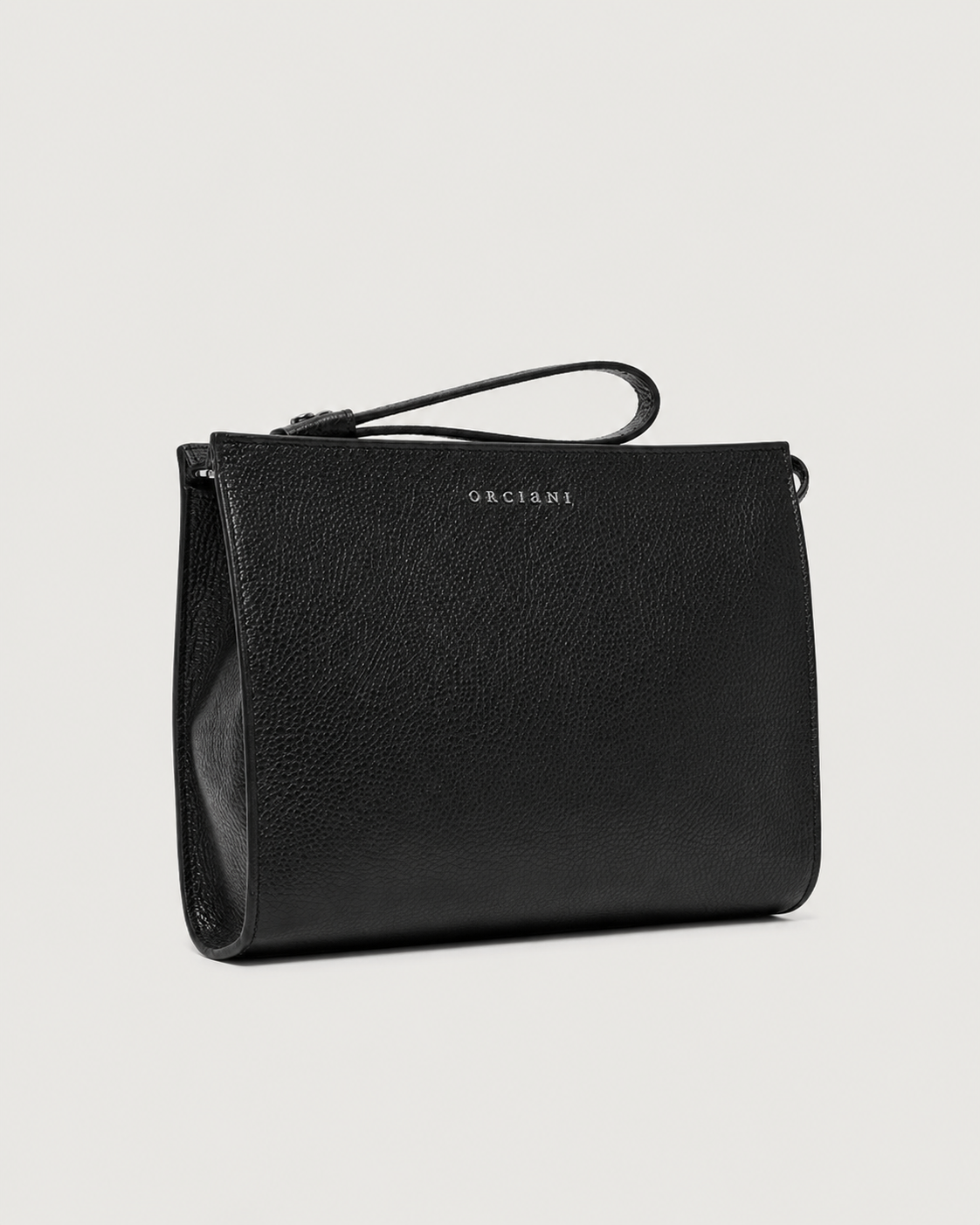 Pouch Micron in pelle con polsiera nero